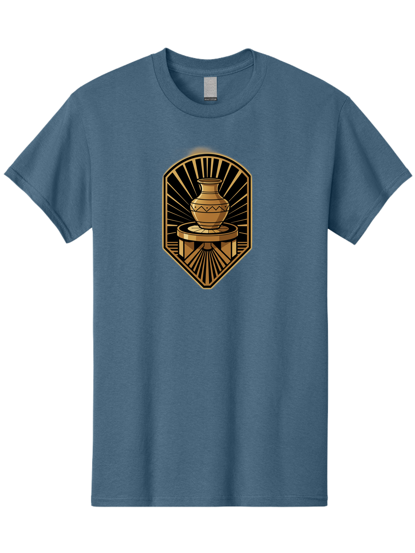 Vase-On-Pedestal Men'S Graphic Tee, 100% Cotton, Comfortable Casual Summer Wear, Machine Washable, Golden Vase, Decorative Pot, Ornate Design, Geometric Patterns, Luxurious Feel, Ancient Artifact, Stylish Decor, Elegant Display, Bab569 11