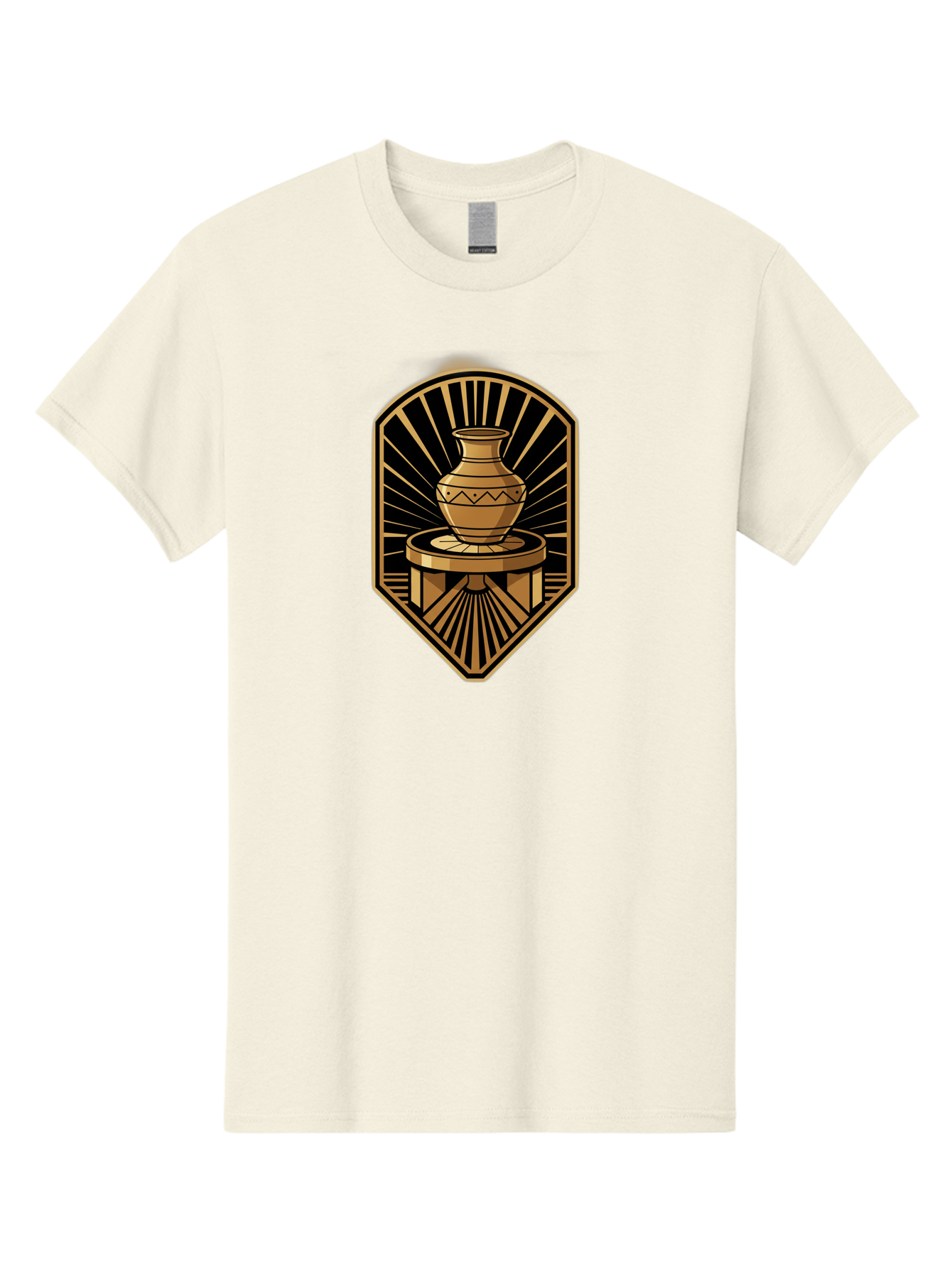 Vase-On-Pedestal Men'S Graphic Tee, 100% Cotton, Comfortable Casual Summer Wear, Machine Washable, Golden Vase, Decorative Pot, Ornate Design, Geometric Patterns, Luxurious Feel, Ancient Artifact, Stylish Decor, Elegant Display, Bab569 15