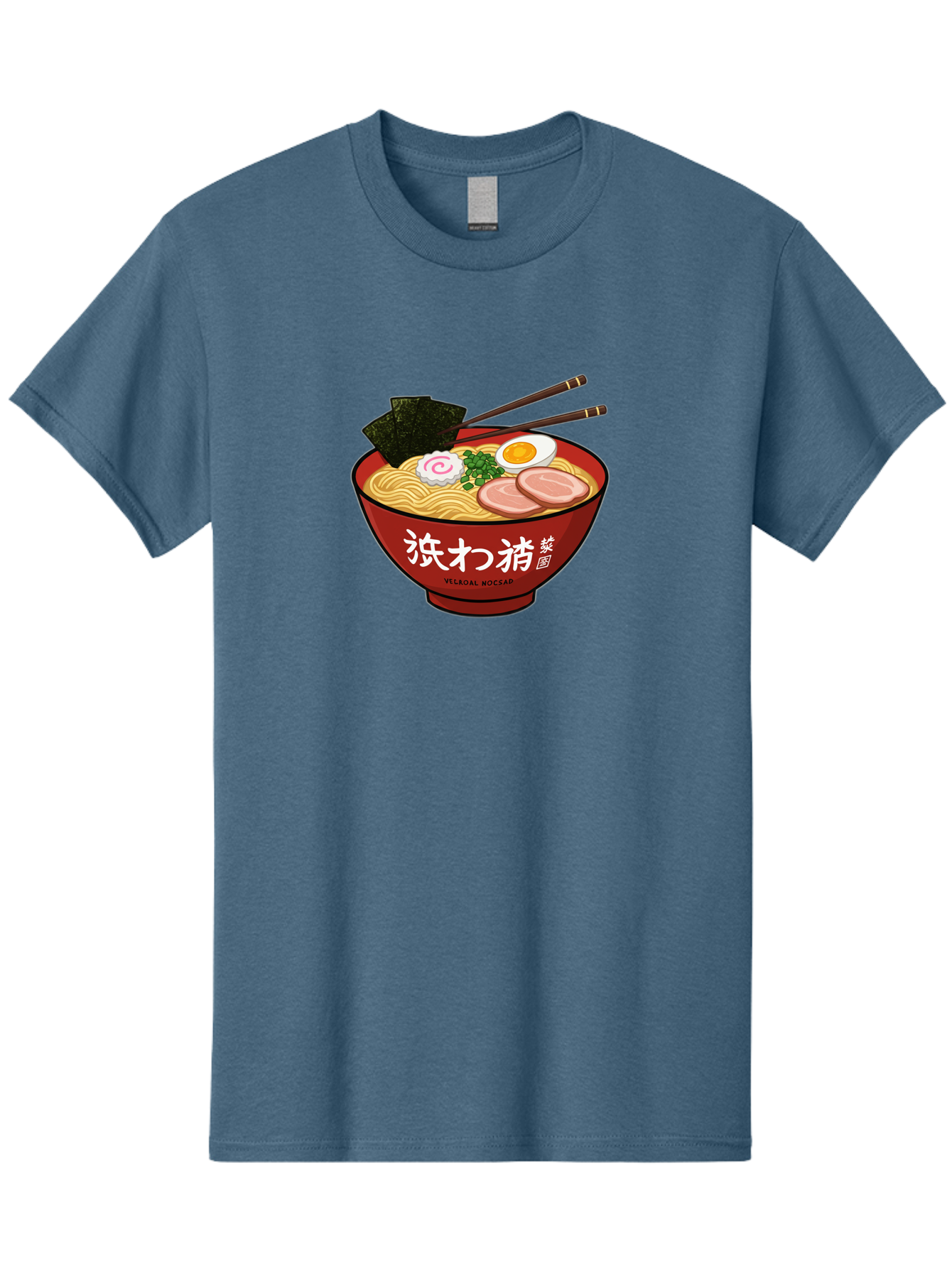 Velqal-Woosap Men'S Graphic Tee, 100% Cotton, Comfortable Casual Summer Wear, Machine Washable, Ramen Noodles, Egg, Seaweed, Pork Slices, Asian Cuisine, Japanese Food, Noodle Soup, Chopsticks, Velogal Woccar Bab570 6