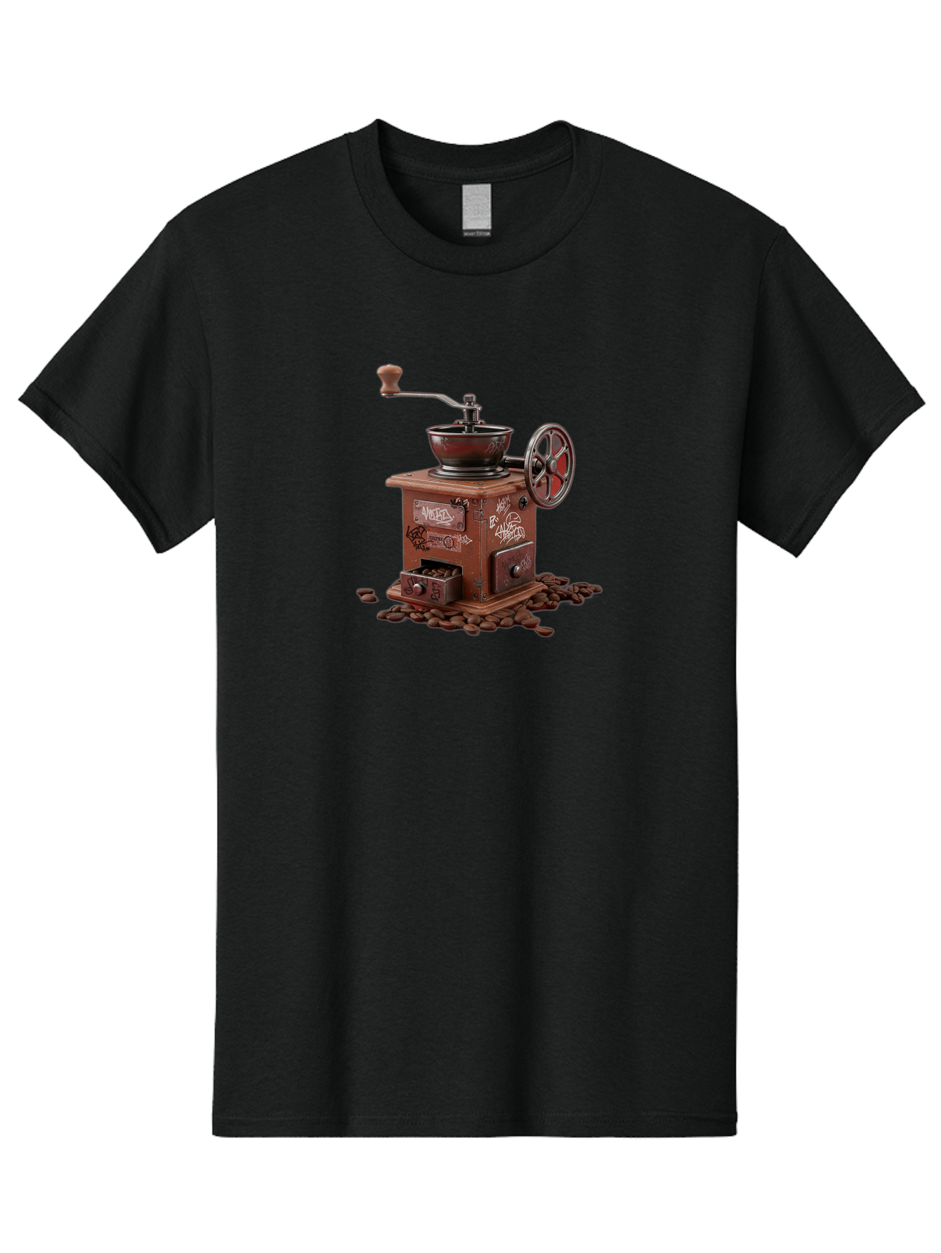 Vintage-Coffee-Grinder-Cafe Men'S Graphic Tee, 100% Cotton, Comfortable Casual Summer Wear, Machine Washable, Vintage Coffee Grinder, Antique Machinery, Manual Grinding, Coffee Beans, Old-Fashioned, Nostalgic Kitchen, Coffee Lover, Bab572 7