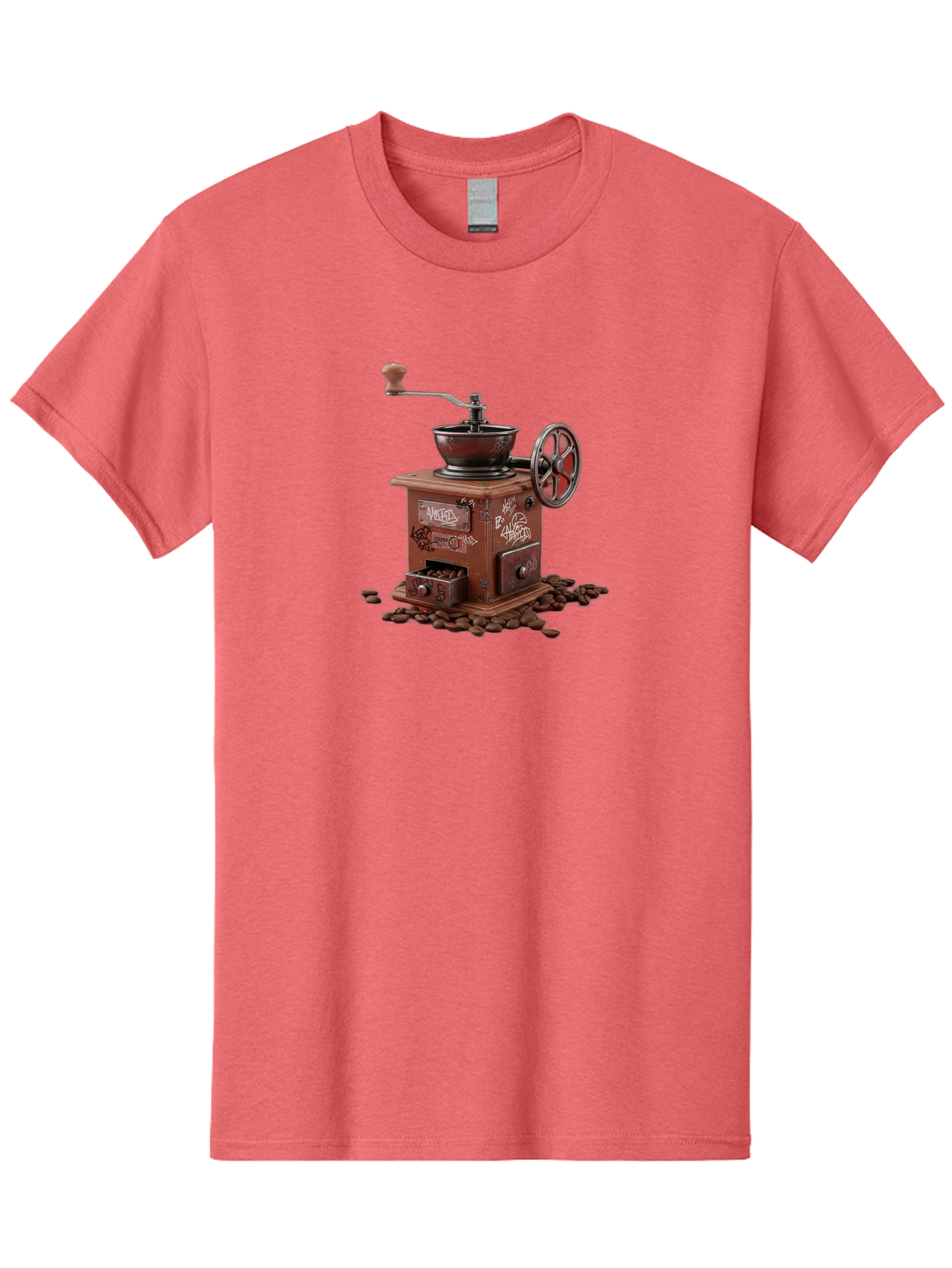 Vintage-Coffee-Grinder-Cafe Men'S Graphic Tee, 100% Cotton, Comfortable Casual Summer Wear, Machine Washable, Vintage Coffee Grinder, Antique Machinery, Manual Grinding, Coffee Beans, Old-Fashioned, Nostalgic Kitchen, Coffee Lover, Bab572 8
