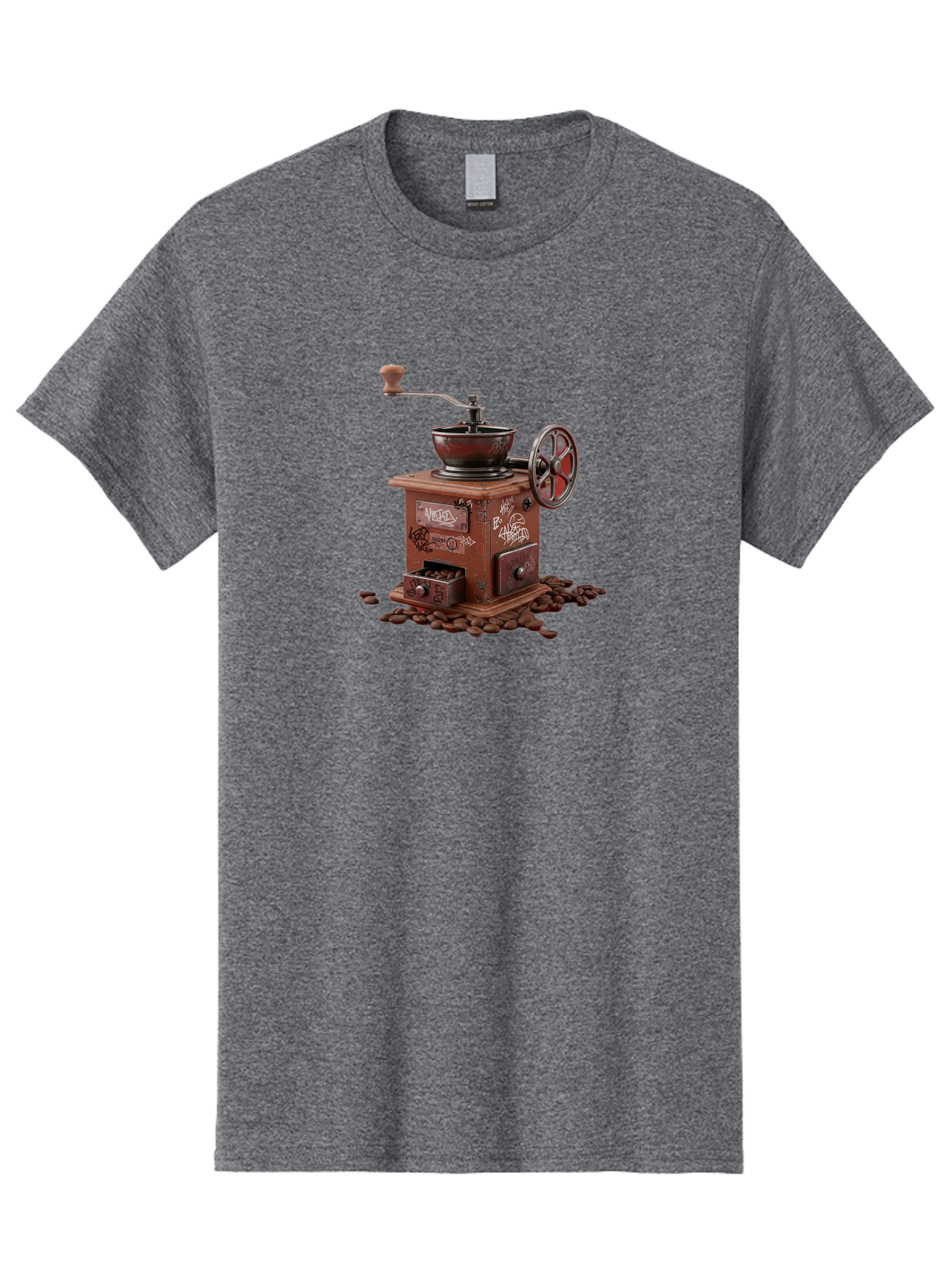 Vintage-Coffee-Grinder-Cafe Men'S Graphic Tee, 100% Cotton, Comfortable Casual Summer Wear, Machine Washable, Vintage Coffee Grinder, Antique Machinery, Manual Grinding, Coffee Beans, Old-Fashioned, Nostalgic Kitchen, Coffee Lover, Bab572 11