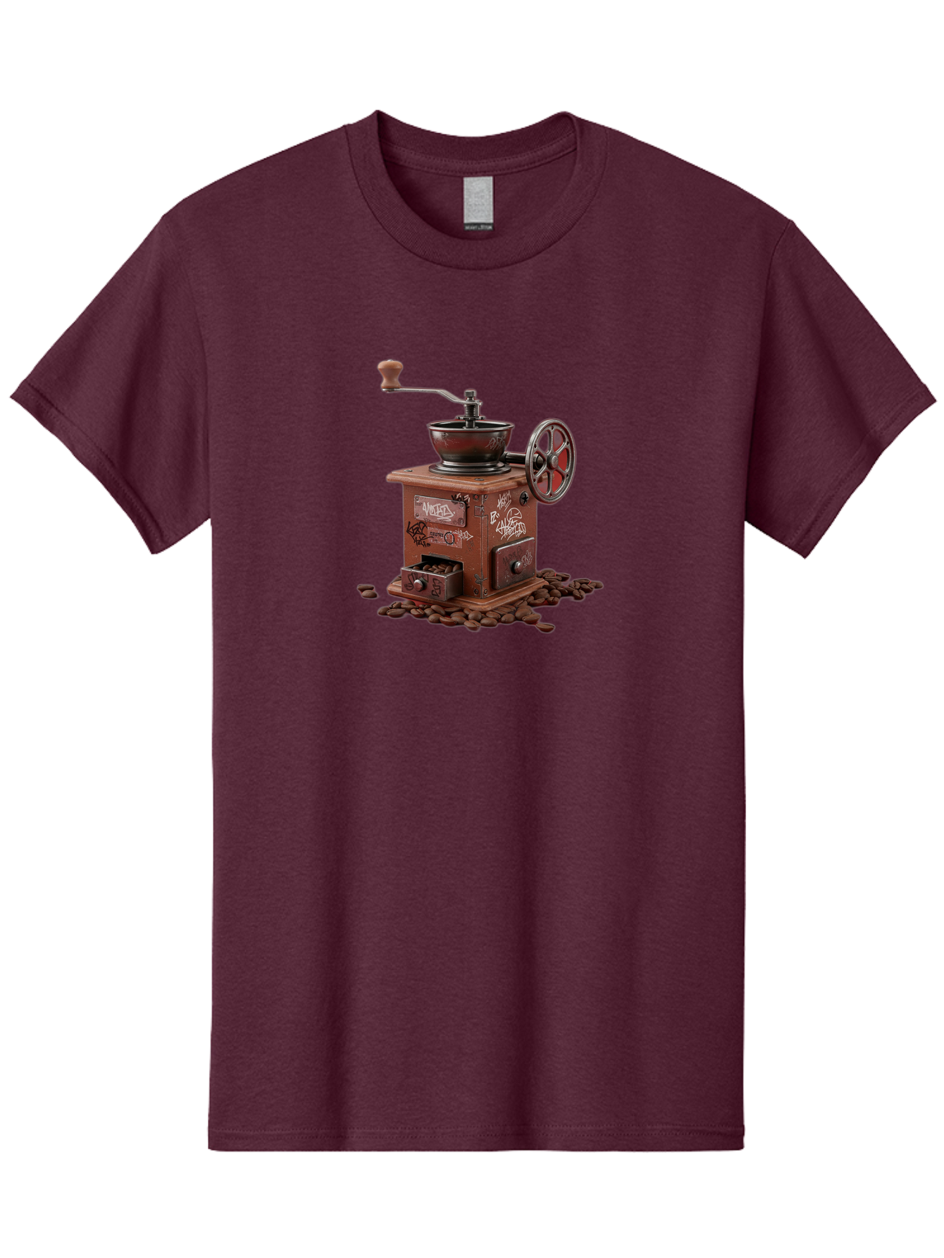 Vintage-Coffee-Grinder-Cafe Men'S Graphic Tee, 100% Cotton, Comfortable Casual Summer Wear, Machine Washable, Vintage Coffee Grinder, Antique Machinery, Manual Grinding, Coffee Beans, Old-Fashioned, Nostalgic Kitchen, Coffee Lover, Bab572 4