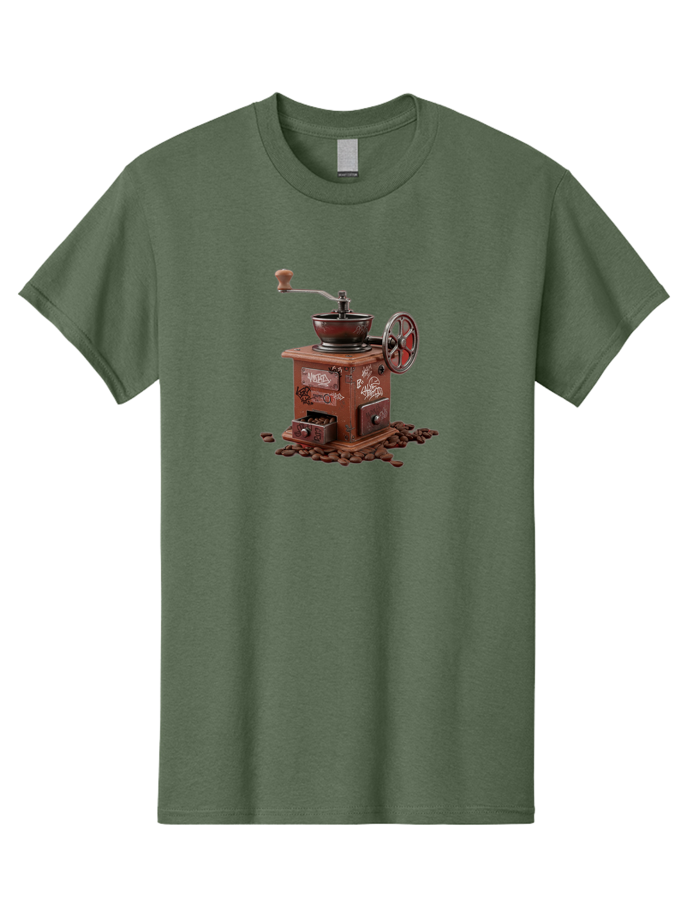 Vintage-Coffee-Grinder-Cafe Men'S Graphic Tee, 100% Cotton, Comfortable Casual Summer Wear, Machine Washable, Vintage Coffee Grinder, Antique Machinery, Manual Grinding, Coffee Beans, Old-Fashioned, Nostalgic Kitchen, Coffee Lover, Bab572 12