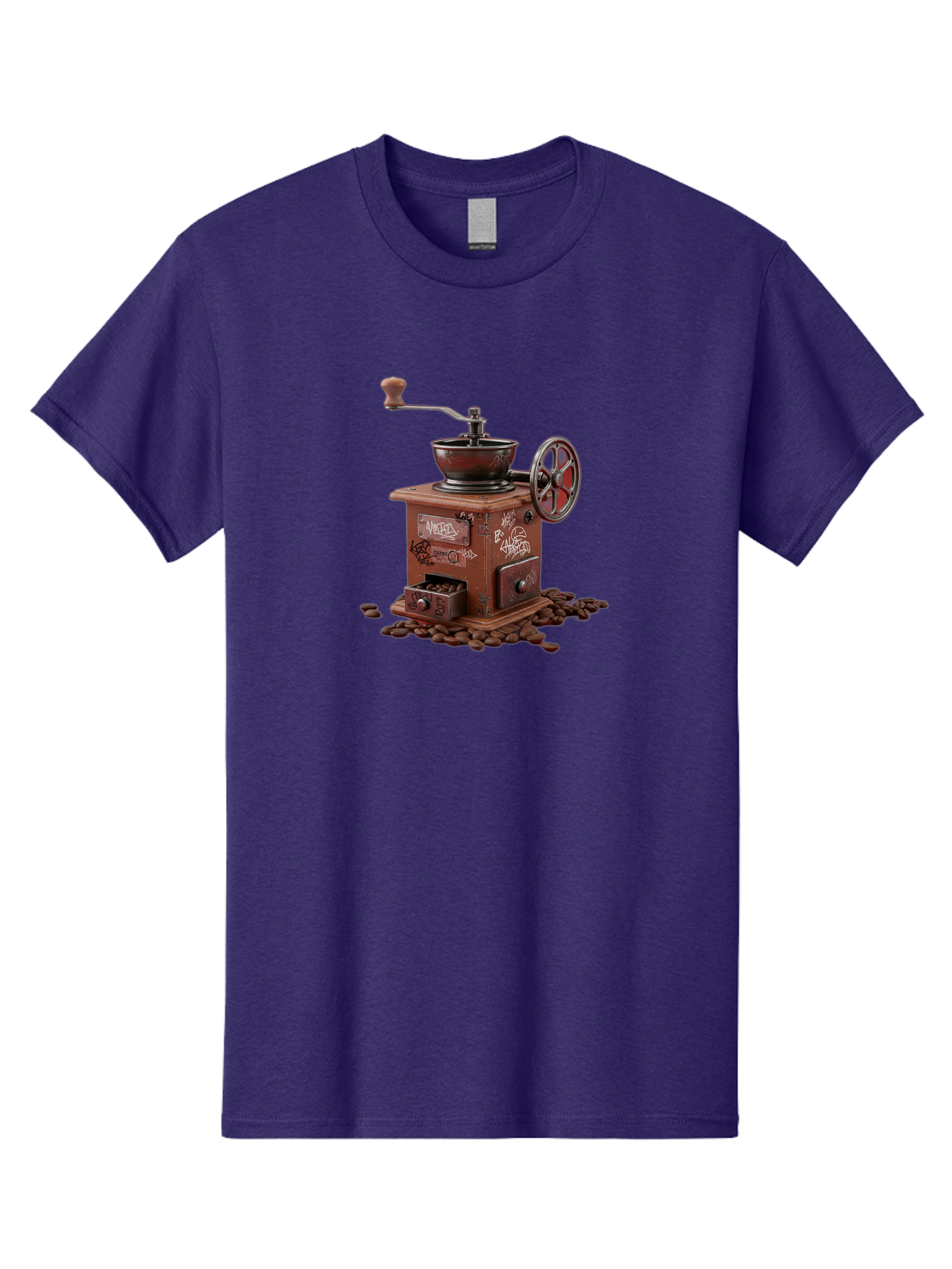 Vintage-Coffee-Grinder-Cafe Men'S Graphic Tee, 100% Cotton, Comfortable Casual Summer Wear, Machine Washable, Vintage Coffee Grinder, Antique Machinery, Manual Grinding, Coffee Beans, Old-Fashioned, Nostalgic Kitchen, Coffee Lover, Bab572 10