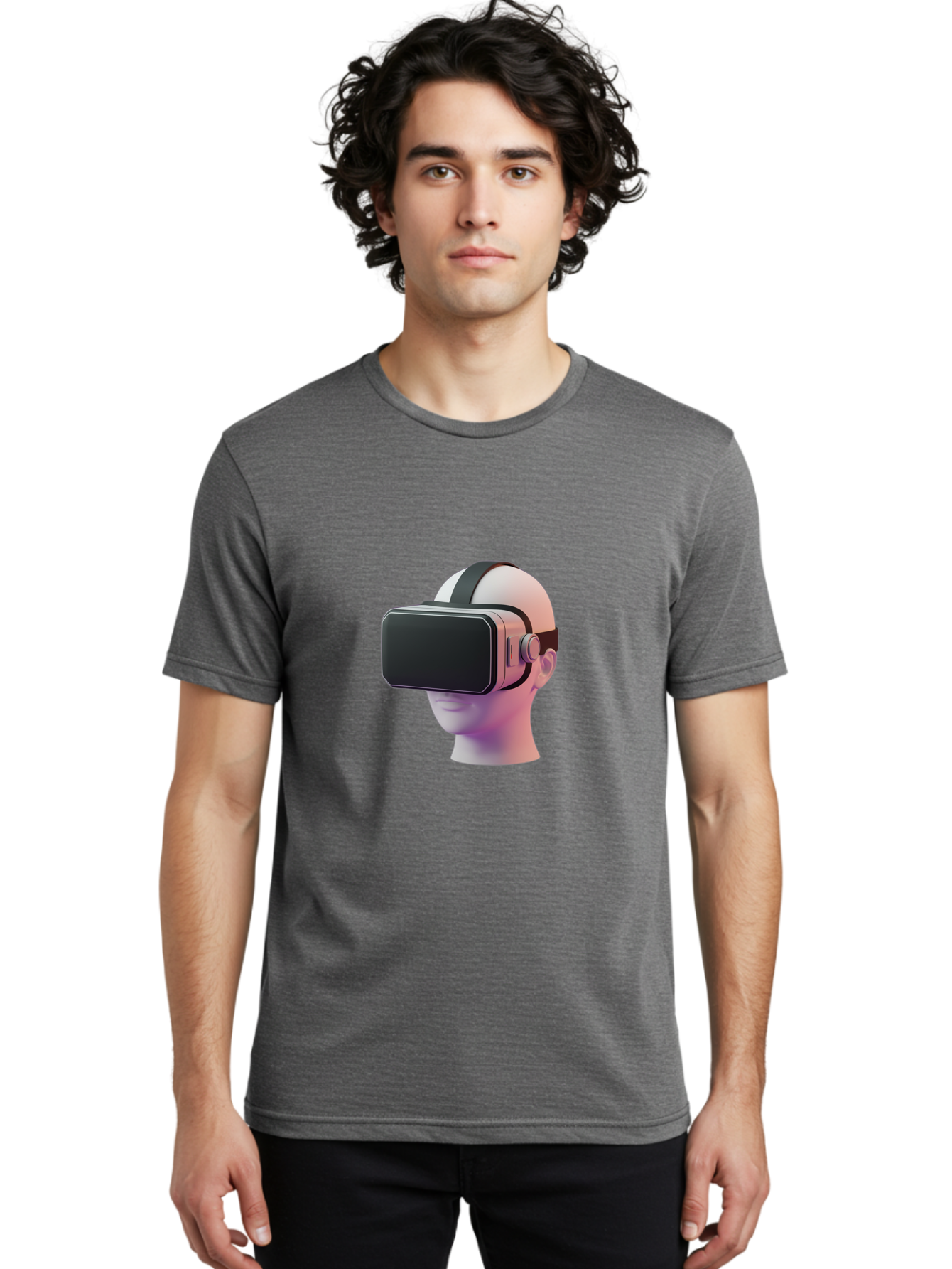 Vr-Headset-Mannequin Men'S Graphic Tee, 100% Cotton, Comfortable Casual Summer Wear, Machine Washable, Virtual Reality Headset, Vr Technology, Futuristic Design, Sleek Black, Modern Gadgets, Gaming, Immersive Experience, Innovative Tech Bab573 19