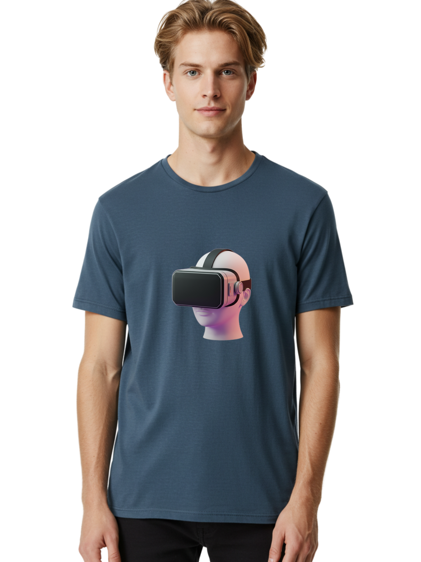 Vr-Headset-Mannequin Men'S Graphic Tee, 100% Cotton, Comfortable Casual Summer Wear, Machine Washable, Virtual Reality Headset, Vr Technology, Futuristic Design, Sleek Black, Modern Gadgets, Gaming, Immersive Experience, Innovative Tech Bab573 22