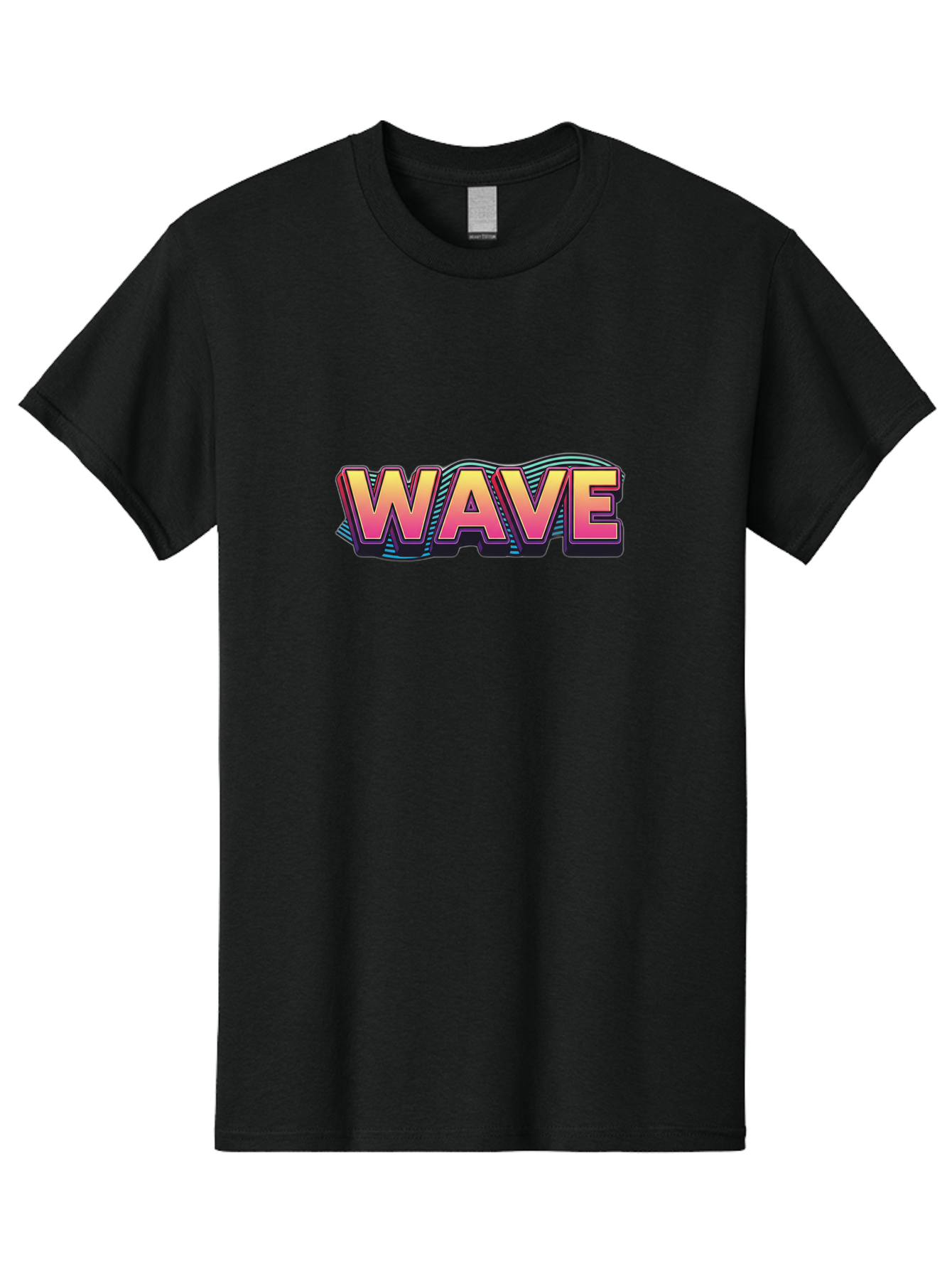Wave Men'S Graphic Tee, 100% Cotton, Comfortable Casual Summer Wear, Machine Washable, Stylish Typography, Gradient Text, Wavy Design, Vibrant Colors, Modern Graphics, Bold Font, Retro Aesthetic, Colorful Illustration Bab578 7