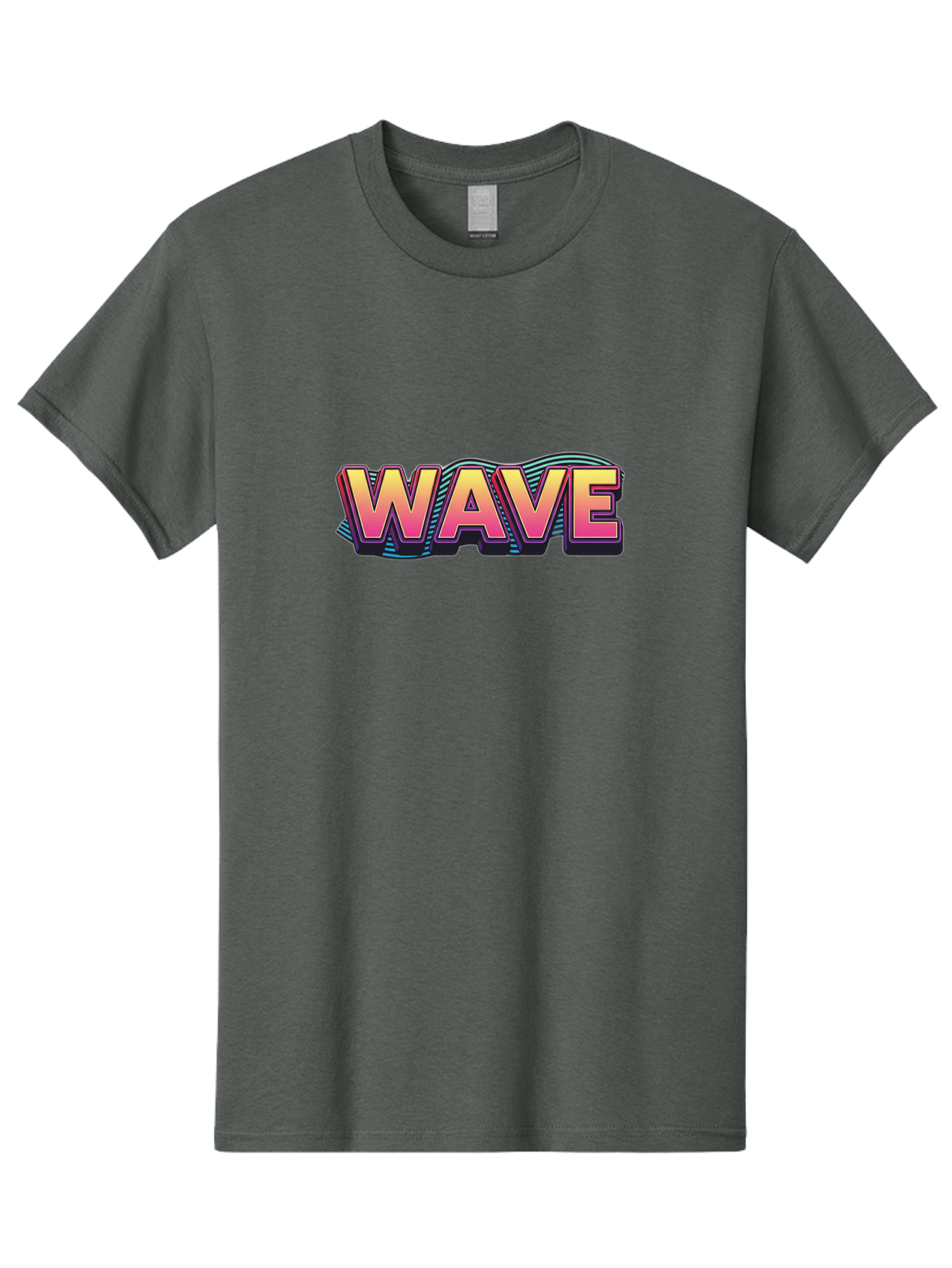 Wave Men'S Graphic Tee, 100% Cotton, Comfortable Casual Summer Wear, Machine Washable, Stylish Typography, Gradient Text, Wavy Design, Vibrant Colors, Modern Graphics, Bold Font, Retro Aesthetic, Colorful Illustration Bab578 13