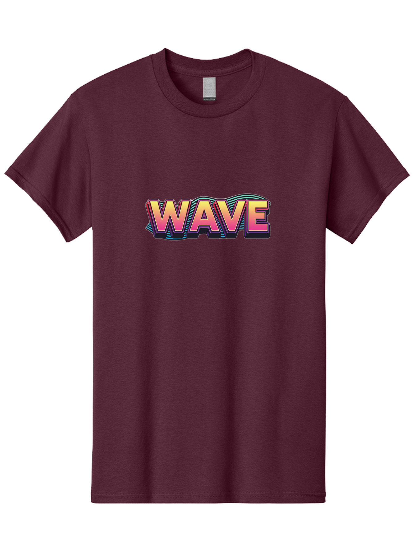 Wave Men'S Graphic Tee, 100% Cotton, Comfortable Casual Summer Wear, Machine Washable, Stylish Typography, Gradient Text, Wavy Design, Vibrant Colors, Modern Graphics, Bold Font, Retro Aesthetic, Colorful Illustration Bab578 15