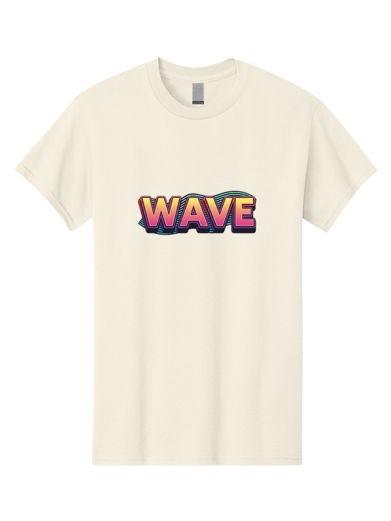 Wave Men'S Graphic Tee, 100% Cotton, Comfortable Casual Summer Wear, Machine Washable, Stylish Typography, Gradient Text, Wavy Design, Vibrant Colors, Modern Graphics, Bold Font, Retro Aesthetic, Colorful Illustration Bab578 12
