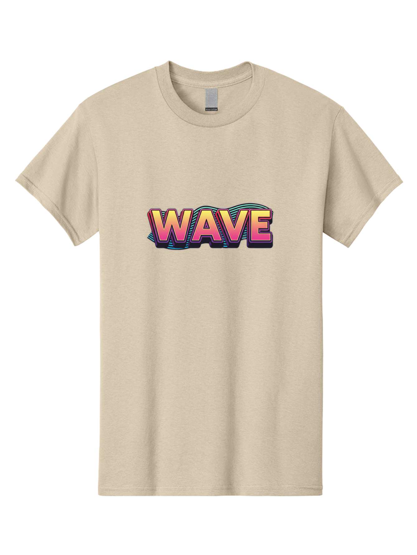 Wave Men'S Graphic Tee, 100% Cotton, Comfortable Casual Summer Wear, Machine Washable, Stylish Typography, Gradient Text, Wavy Design, Vibrant Colors, Modern Graphics, Bold Font, Retro Aesthetic, Colorful Illustration Bab578 8