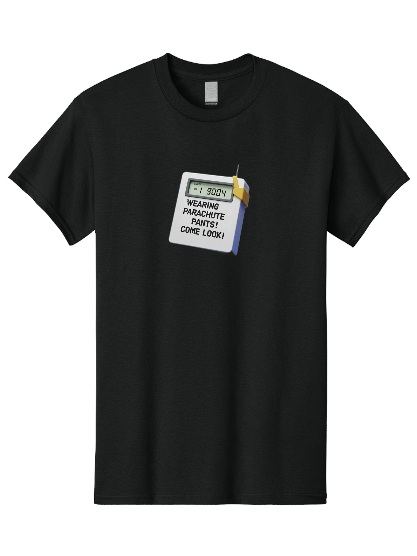 Wearing-Parachute-Pants-Come-Look Men'S Graphic Tee, 100% Cotton, Comfortable Casual Summer Wear, Machine Washable, Digital Calendar, 3D Rendering, Novelty Calendar, Fun Text, Parachute Pants Reference, Retro Fashion, 90S Nostalgia, Bab579 1