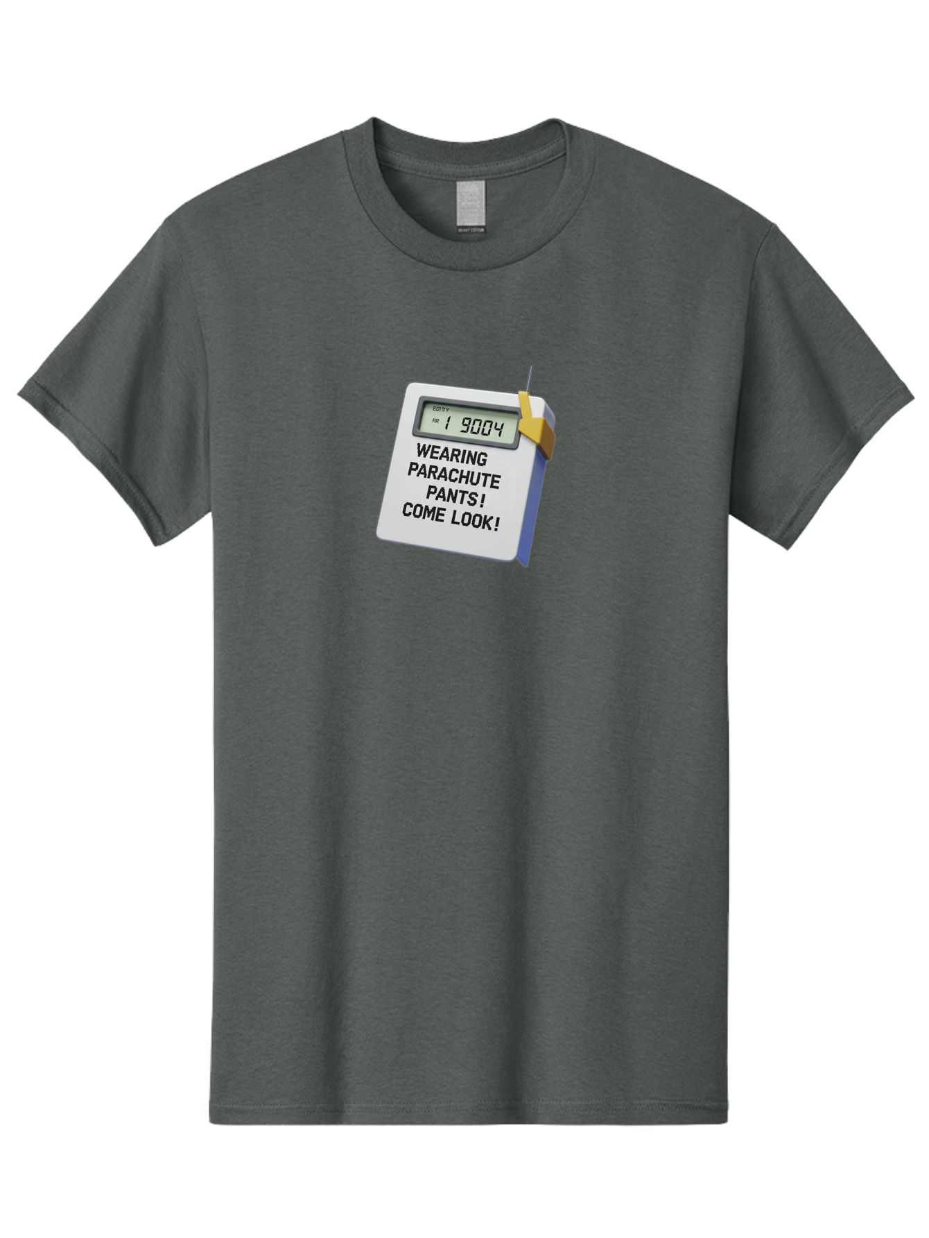 Wearing-Parachute-Pants-Come-Look Men'S Graphic Tee, 100% Cotton, Comfortable Casual Summer Wear, Machine Washable, Digital Calendar, 3D Rendering, Novelty Calendar, Fun Text, Parachute Pants Reference, Retro Fashion, 90S Nostalgia, Bab579 7