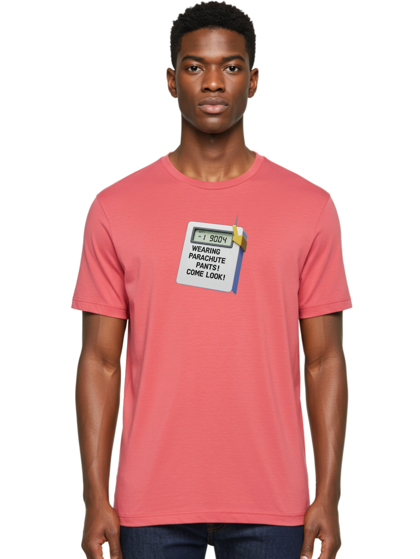 Wearing-Parachute-Pants-Come-Look Men'S Graphic Tee, 100% Cotton, Comfortable Casual Summer Wear, Machine Washable, Digital Calendar, 3D Rendering, Novelty Calendar, Fun Text, Parachute Pants Reference, Retro Fashion, 90S Nostalgia, Bab579 24