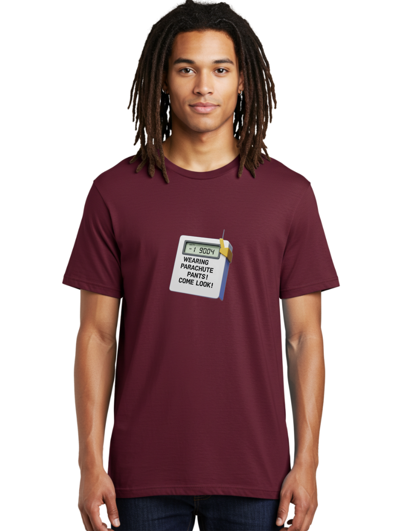 Wearing-Parachute-Pants-Come-Look Men'S Graphic Tee, 100% Cotton, Comfortable Casual Summer Wear, Machine Washable, Digital Calendar, 3D Rendering, Novelty Calendar, Fun Text, Parachute Pants Reference, Retro Fashion, 90S Nostalgia, Bab579 21