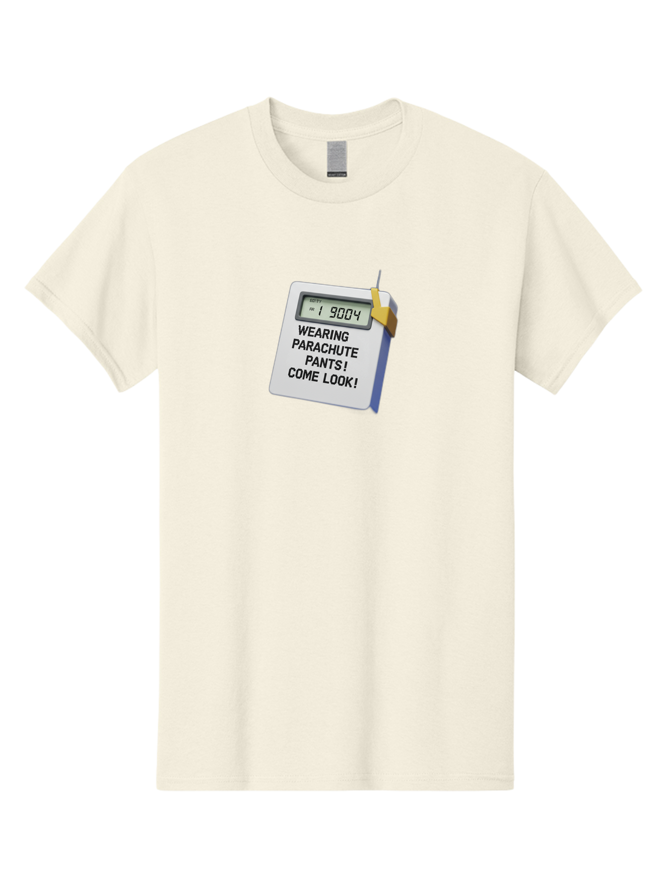Wearing-Parachute-Pants-Come-Look Men'S Graphic Tee, 100% Cotton, Comfortable Casual Summer Wear, Machine Washable, Digital Calendar, 3D Rendering, Novelty Calendar, Fun Text, Parachute Pants Reference, Retro Fashion, 90S Nostalgia, Bab579 11