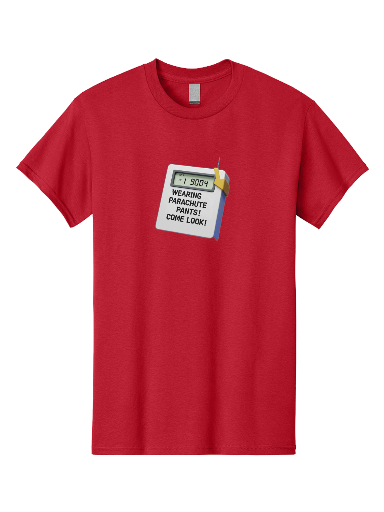 Wearing-Parachute-Pants-Come-Look Men'S Graphic Tee, 100% Cotton, Comfortable Casual Summer Wear, Machine Washable, Digital Calendar, 3D Rendering, Novelty Calendar, Fun Text, Parachute Pants Reference, Retro Fashion, 90S Nostalgia, Bab579 10