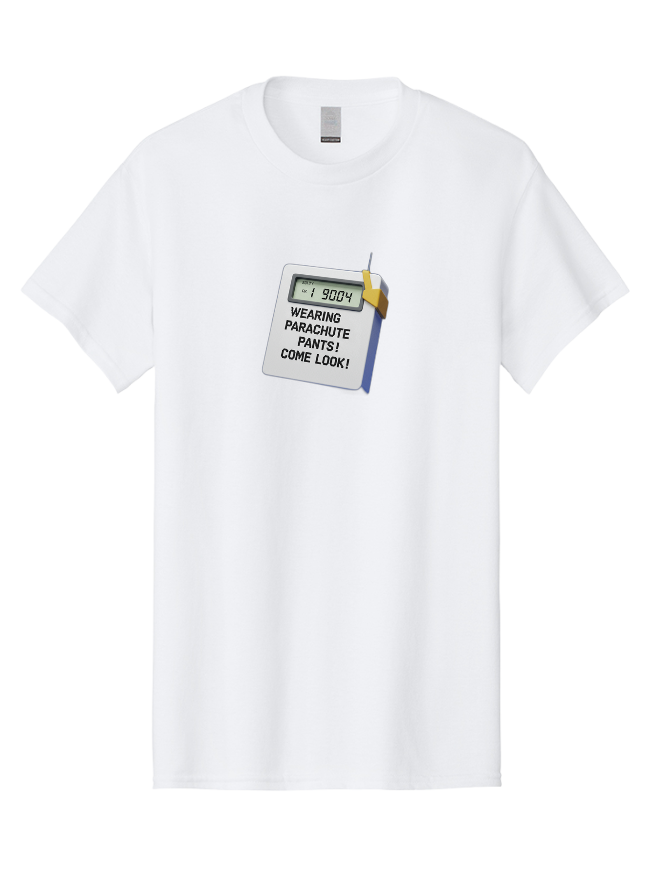 Wearing-Parachute-Pants-Come-Look Men'S Graphic Tee, 100% Cotton, Comfortable Casual Summer Wear, Machine Washable, Digital Calendar, 3D Rendering, Novelty Calendar, Fun Text, Parachute Pants Reference, Retro Fashion, 90S Nostalgia, Bab579 4