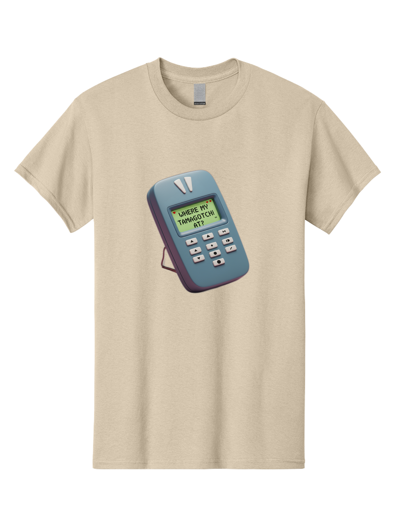 Where-My-Tamagotchi-At Men'S Graphic Tee, 100% Cotton, Comfortable Casual Summer Wear, Machine Washable, Retro Digital Pet, Nostalgic 90S Toy, Tamagotchi, Vintage Handheld Game, Classic Electronic Toy, Retro Gaming, Nostalgic Technology, Bab583 6