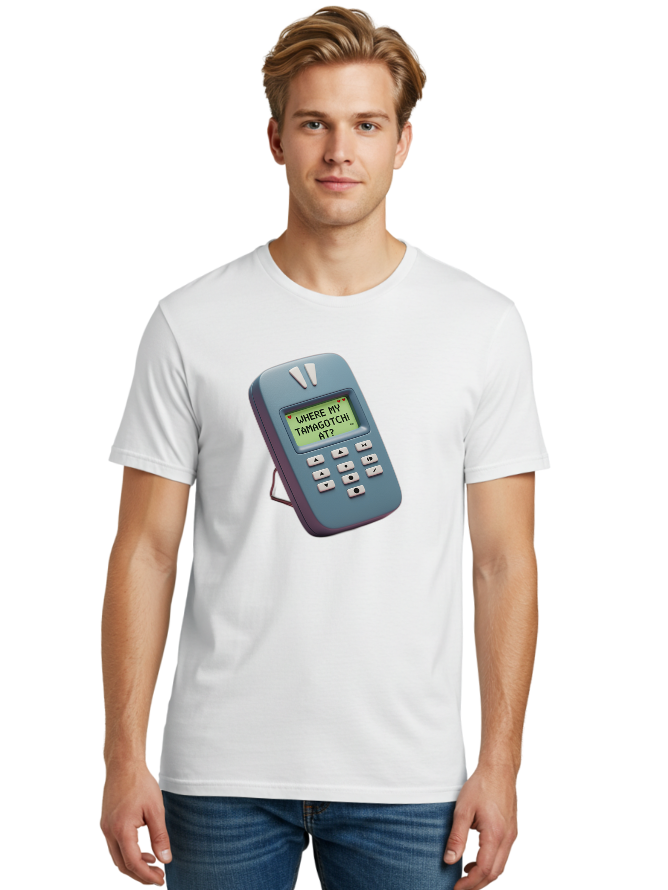 Where-My-Tamagotchi-At Men'S Graphic Tee, 100% Cotton, Comfortable Casual Summer Wear, Machine Washable, Retro Digital Pet, Nostalgic 90S Toy, Tamagotchi, Vintage Handheld Game, Classic Electronic Toy, Retro Gaming, Nostalgic Technology, Bab583 17