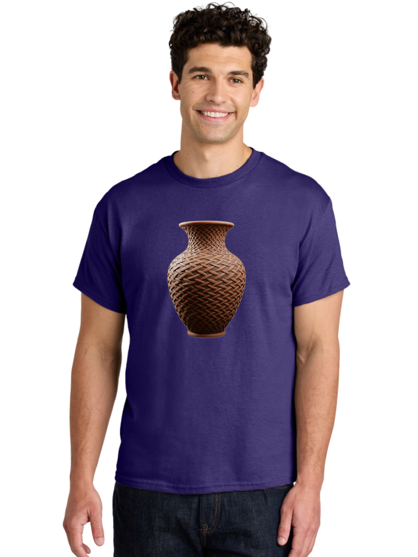 Wicker-Vase Men'S Graphic Tee, 100% Cotton, Comfortable Casual Summer Wear, Machine Washable, Woven Vase, Terracotta Pot, Earthy Tones, Woven Design, Traditional Craftsmanship, Handmade Pottery, Bohemian Decor, Rustic Charm, Home Decor Bab587 18