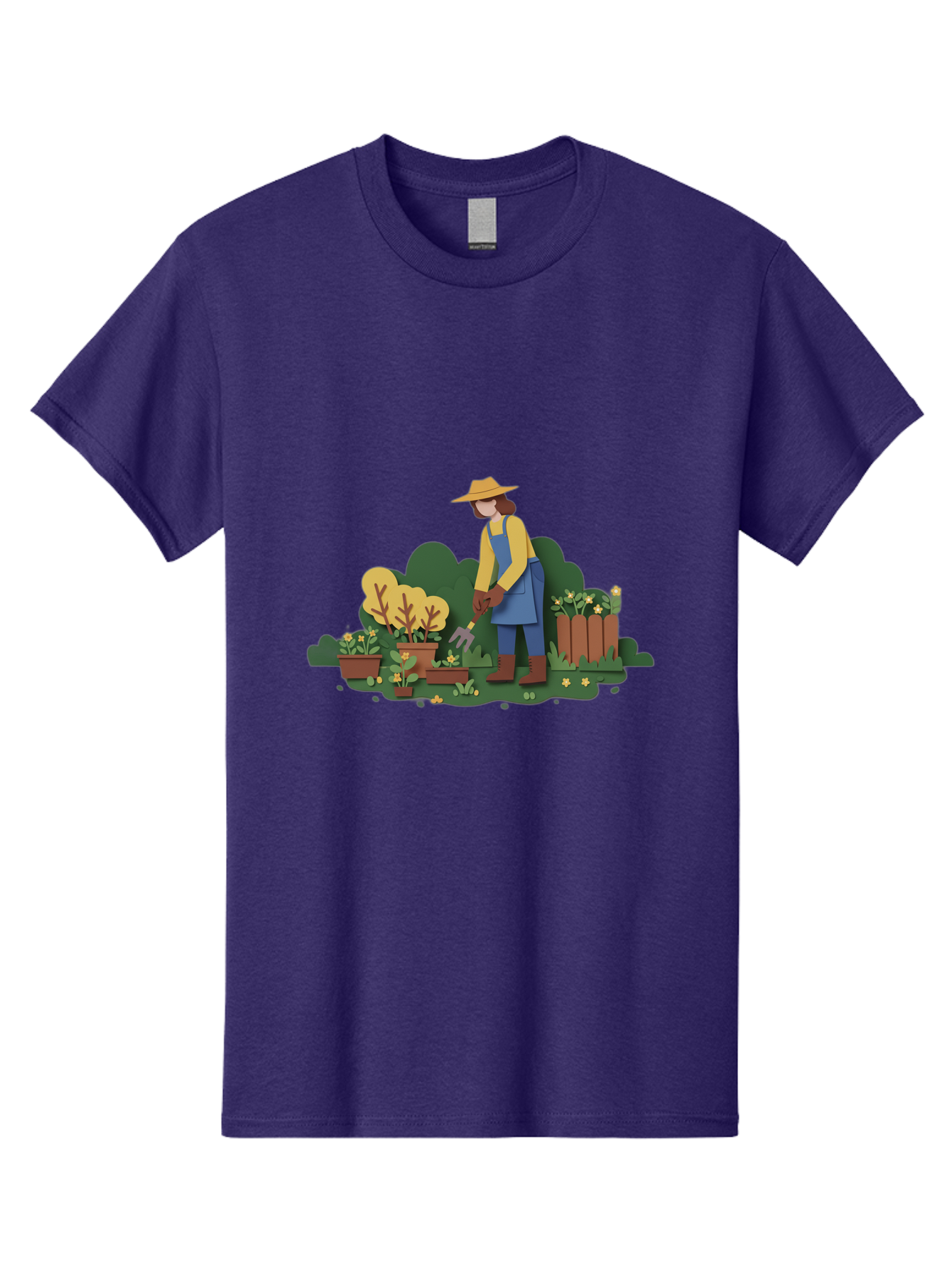 Woman-Gardening Men'S Graphic Tee, 100% Cotton, Comfortable Casual Summer Wear, Machine Washable, Gardener Tending Plants, Gardening Tools, Potted Plants, Gardening Activities, Yellow Flowers, Garden Scenery, Outdoor Work, Gardening Gloves Bab591 14