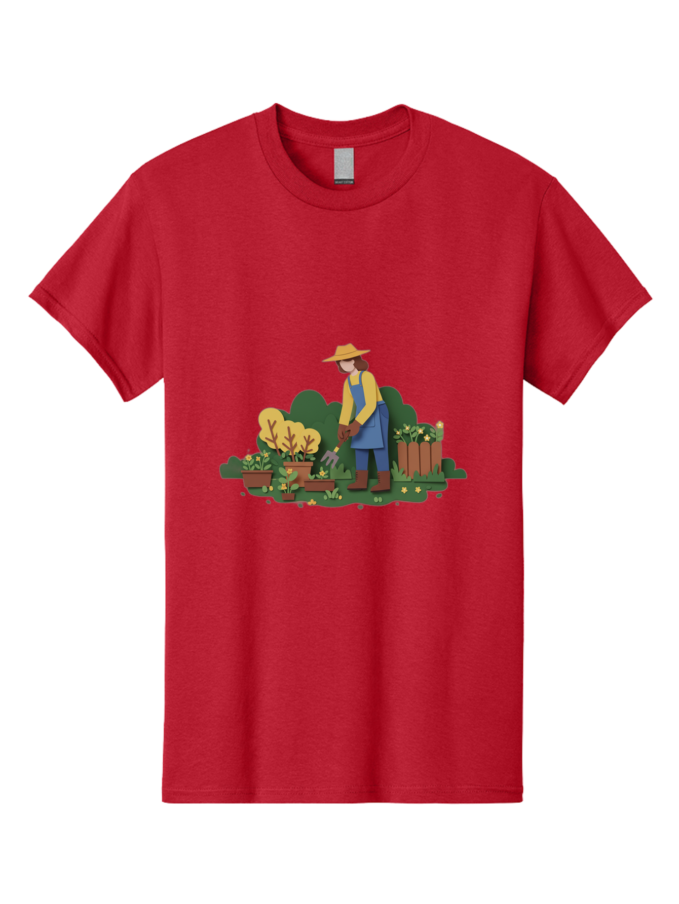 Woman-Gardening Men'S Graphic Tee, 100% Cotton, Comfortable Casual Summer Wear, Machine Washable, Gardener Tending Plants, Gardening Tools, Potted Plants, Gardening Activities, Yellow Flowers, Garden Scenery, Outdoor Work, Gardening Gloves Bab591 13