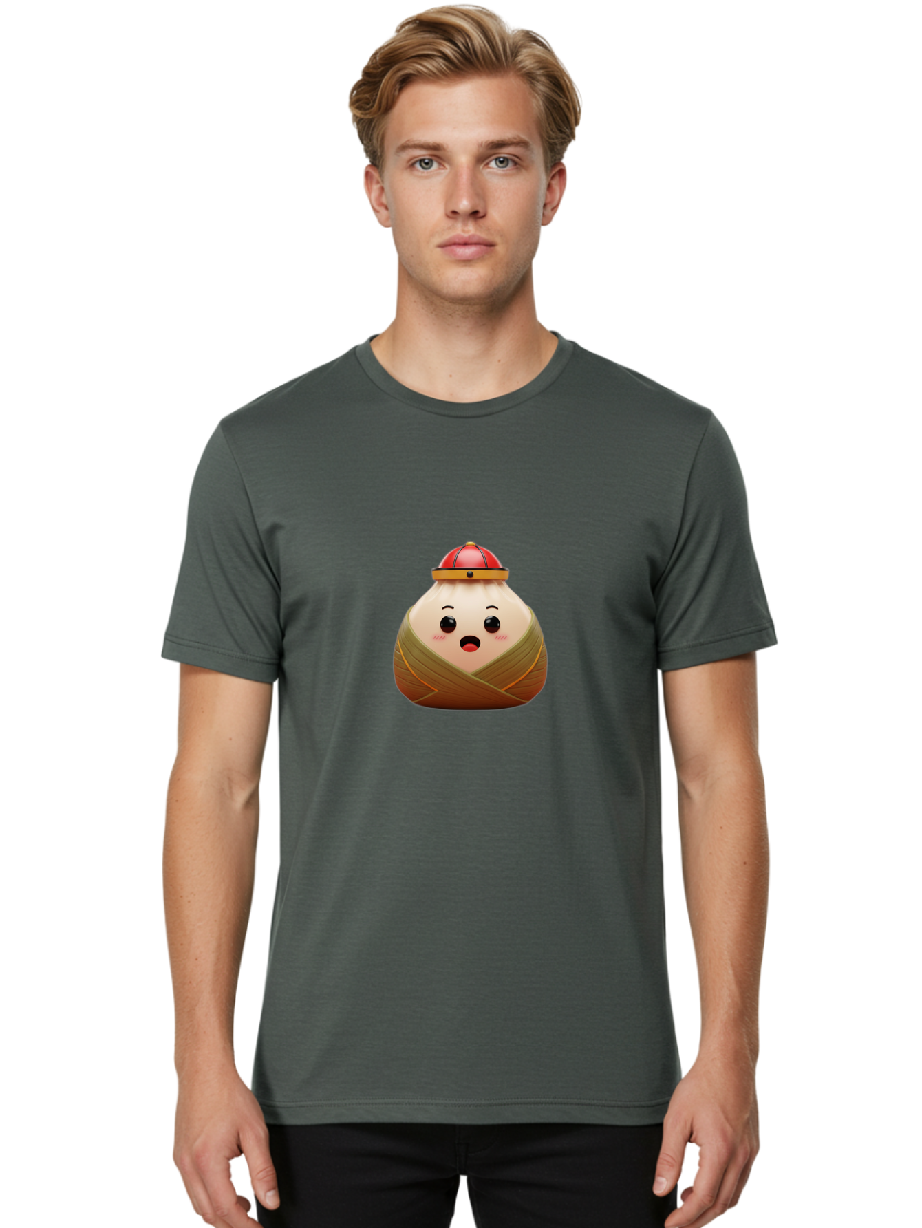 Xiaolongbao Men'S Graphic Tee, 100% Cotton, Comfortable Casual Summer Wear, Machine Washable, Cartoon Xiaolongbao, Chinese Dumpling, Steamed Bun, Surprised Expression, Adorable Character, Kawaii Food, Culinary Delight, Soup Dumpling Bab597 27