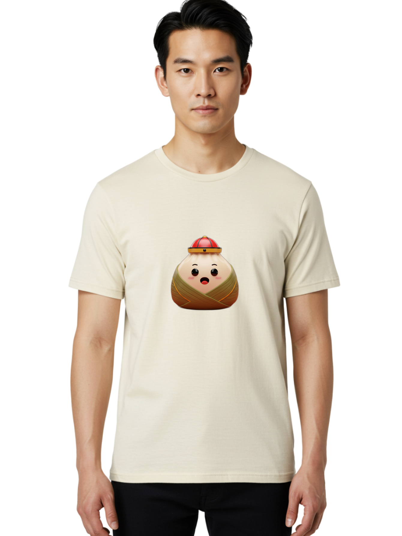 Xiaolongbao Men'S Graphic Tee, 100% Cotton, Comfortable Casual Summer Wear, Machine Washable, Cartoon Xiaolongbao, Chinese Dumpling, Steamed Bun, Surprised Expression, Adorable Character, Kawaii Food, Culinary Delight, Soup Dumpling Bab597 16
