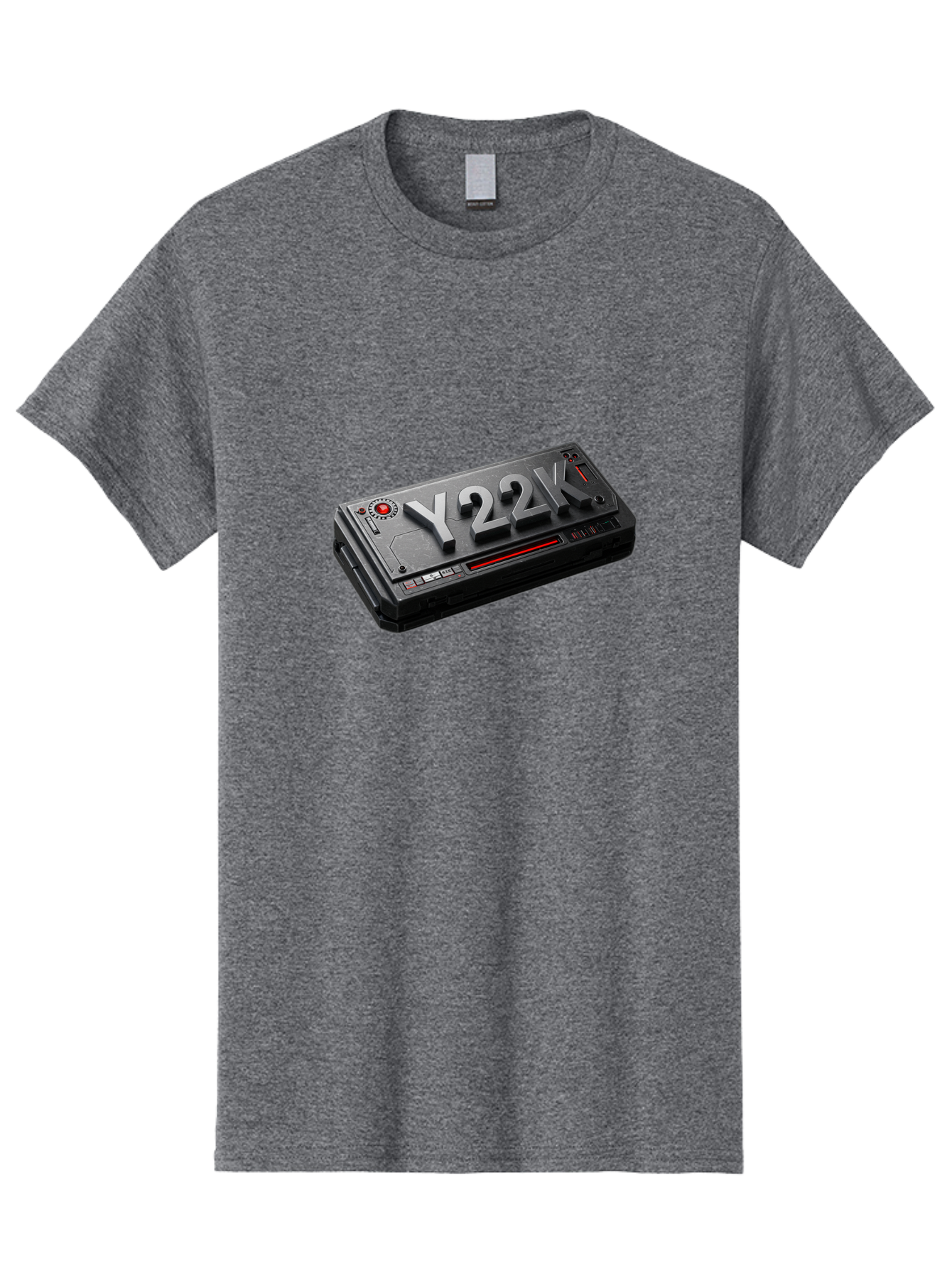 Y22K Men'S Graphic Tee, 100% Cotton, Comfortable Casual Summer Wear, Machine Washable, Futuristic Device, Y22K, Technology, Cyberpunk, Sleek Design, Metallic Surface, Red Accents, Futuristic Tech, Innovative Gadget, High-Tech Equipment, Bab598 12