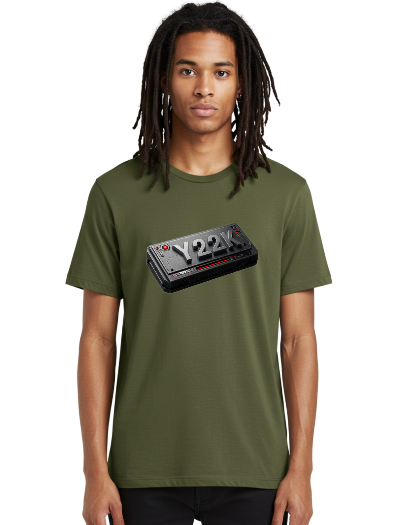 Y22K Men'S Graphic Tee, 100% Cotton, Comfortable Casual Summer Wear, Machine Washable, Futuristic Device, Y22K, Technology, Cyberpunk, Sleek Design, Metallic Surface, Red Accents, Futuristic Tech, Innovative Gadget, High-Tech Equipment, Bab598 28