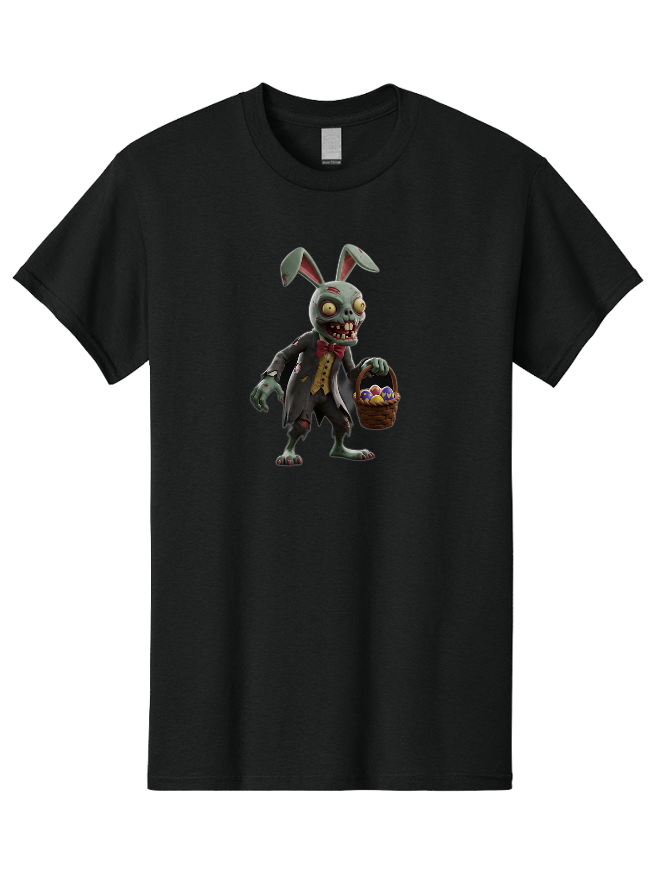 Zombie-Bunny Men'S Graphic Tee, 100% Cotton, Comfortable Casual Summer Wear, Machine Washable, Zombie Easter Bunny, Undead Rabbit, Easter Eggs, Horror Bunny, Creepy Rabbit, Zombie Character, Easter Basket, Colorful Eggs, Spooky Easter, Bab601 8