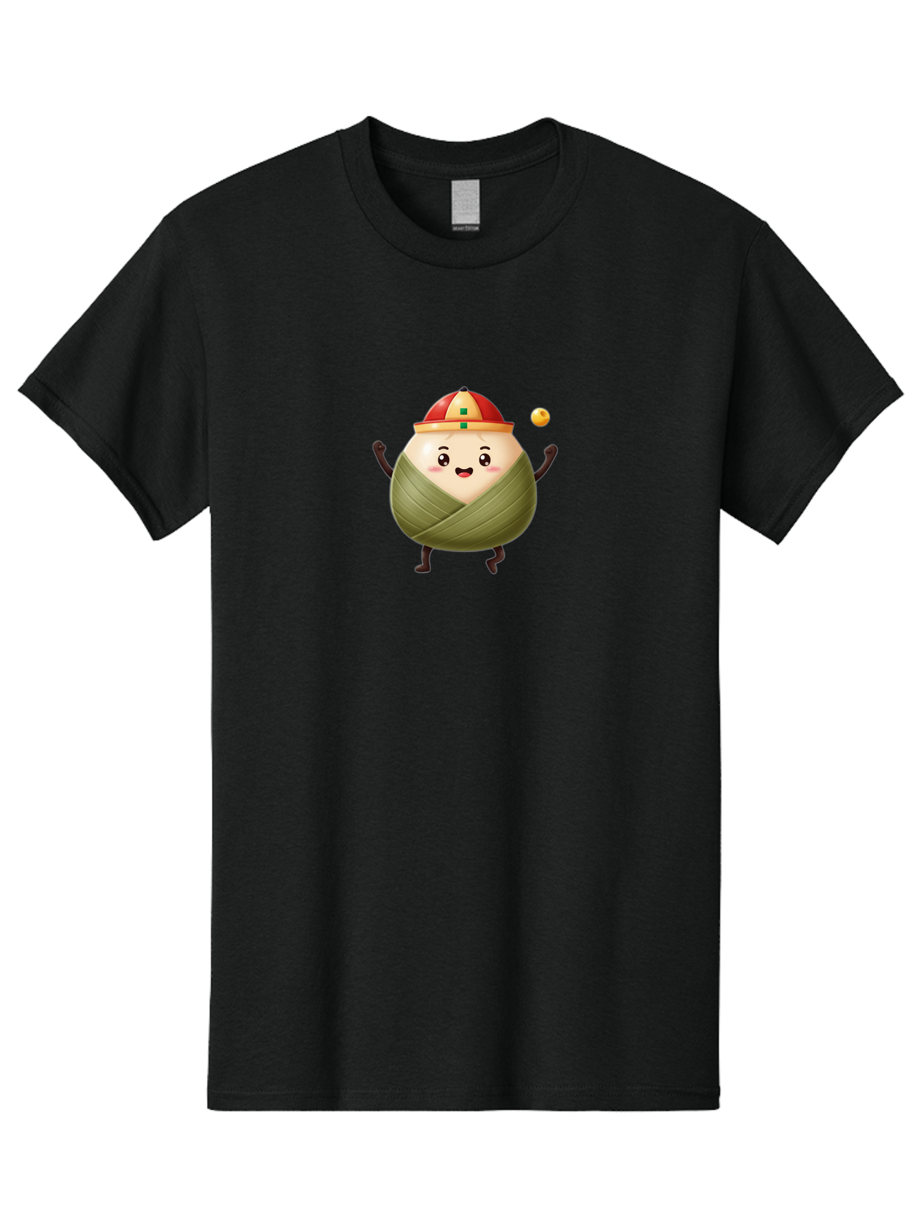 Zongzi-4 Men'S Graphic Tee, 100% Cotton, Comfortable Casual Summer Wear, Machine Washable, Zongzi Character, Dumpling Mascot, Chinese Food, Wrapped Dumpling, Cartoon Character, Playing Ball, Fun Design, Festive Atmosphere, Cultural Icon, Bab605 9