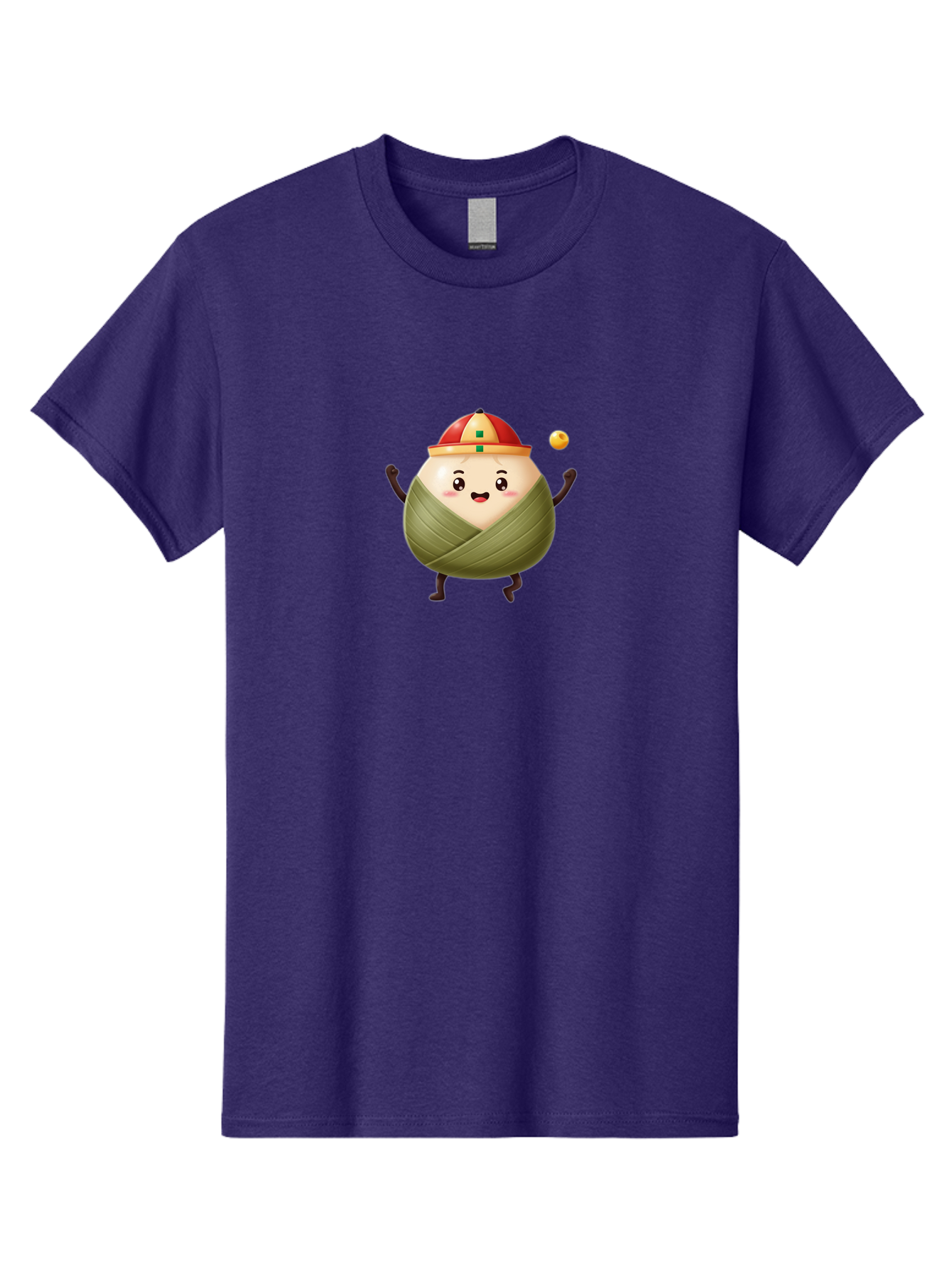 Zongzi-4 Men'S Graphic Tee, 100% Cotton, Comfortable Casual Summer Wear, Machine Washable, Zongzi Character, Dumpling Mascot, Chinese Food, Wrapped Dumpling, Cartoon Character, Playing Ball, Fun Design, Festive Atmosphere, Cultural Icon, Bab605 4