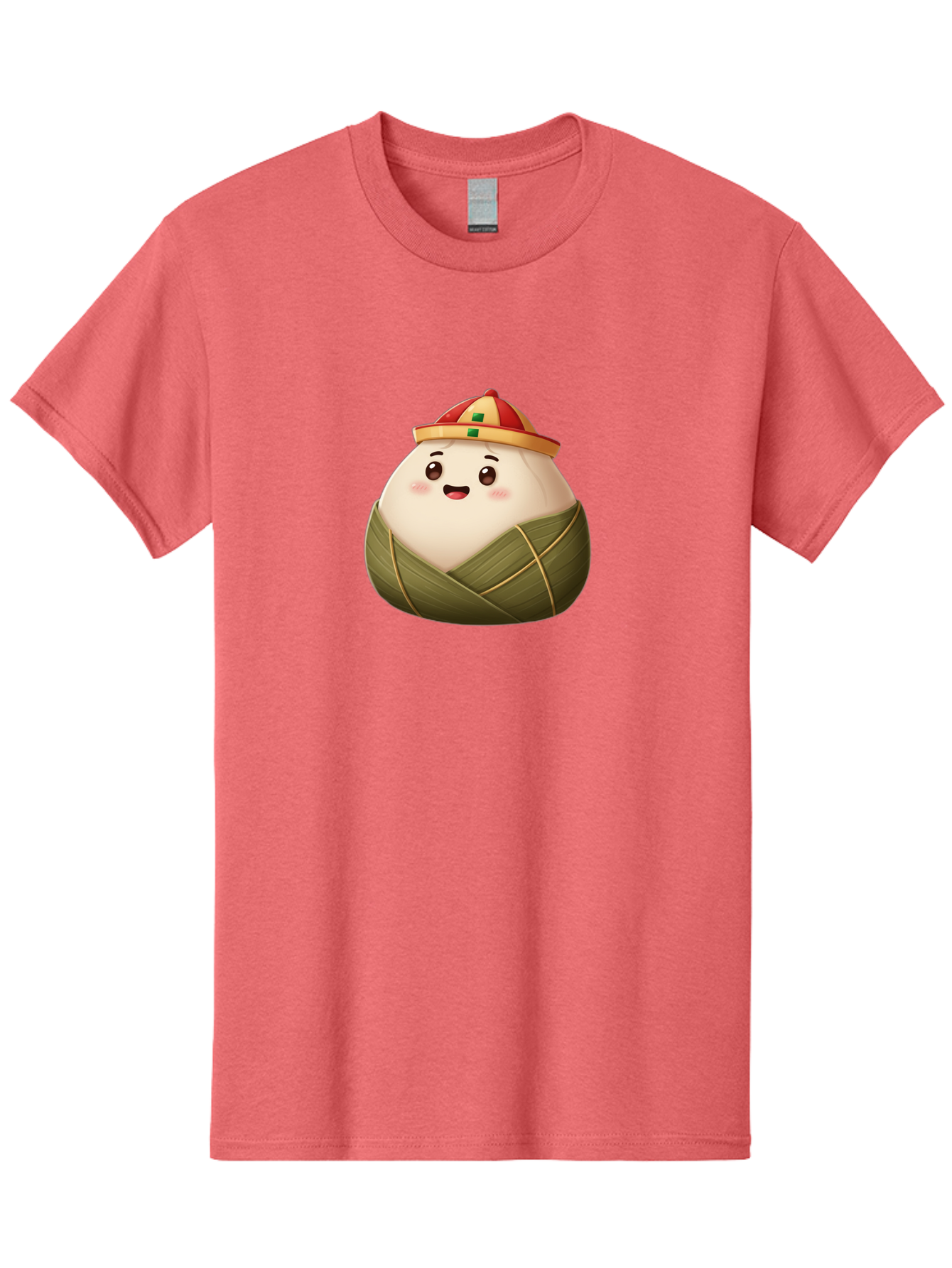 Zongzi-Dumpling Men'S Graphic Tee, 100% Cotton, Comfortable Casual Summer Wear, Machine Washable, Cartoon Dumpling, Kawaii Food, Chinese Cuisine, Zongzi, Traditional Dish, Festive Food, Glutinous Rice Dumpling, Asian Culture, Happy Face, Bab608 3