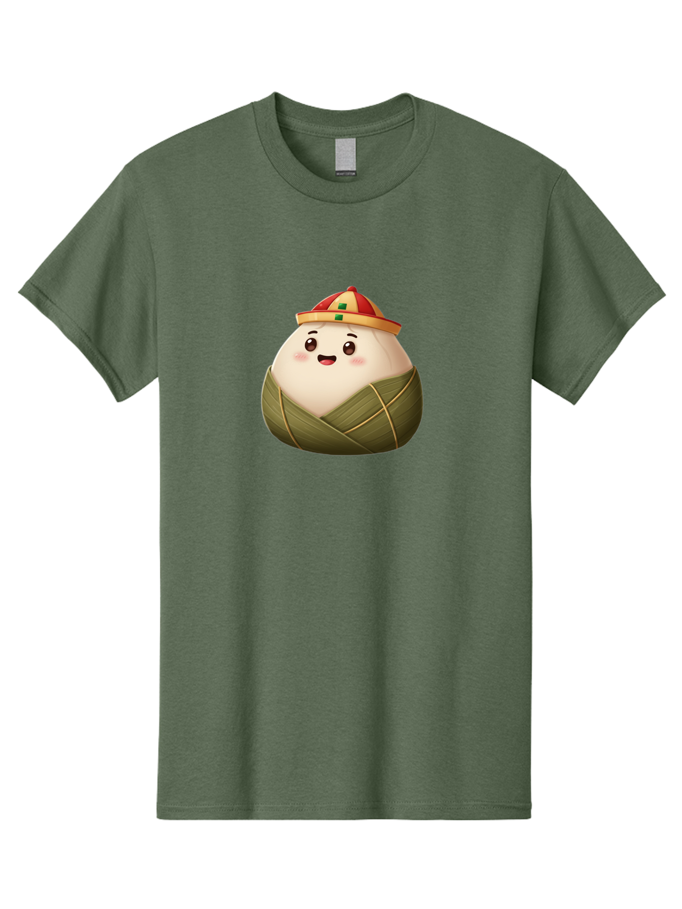 Zongzi-Dumpling Men'S Graphic Tee, 100% Cotton, Comfortable Casual Summer Wear, Machine Washable, Cartoon Dumpling, Kawaii Food, Chinese Cuisine, Zongzi, Traditional Dish, Festive Food, Glutinous Rice Dumpling, Asian Culture, Happy Face, Bab608 5
