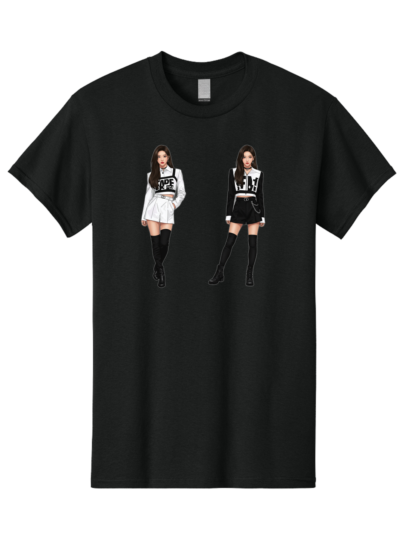 Aape-By-Baperama Men'S Graphic Tee, 100% Cotton, Comfortable Casual Summer Wear, Machine Washable, Fashion Illustration, Aape Clothing, Streetwear Style, Edgy Look, Bold Graphics, Monochrome Aesthetic, High-Contrast Visuals, Long Boots Bab616 15