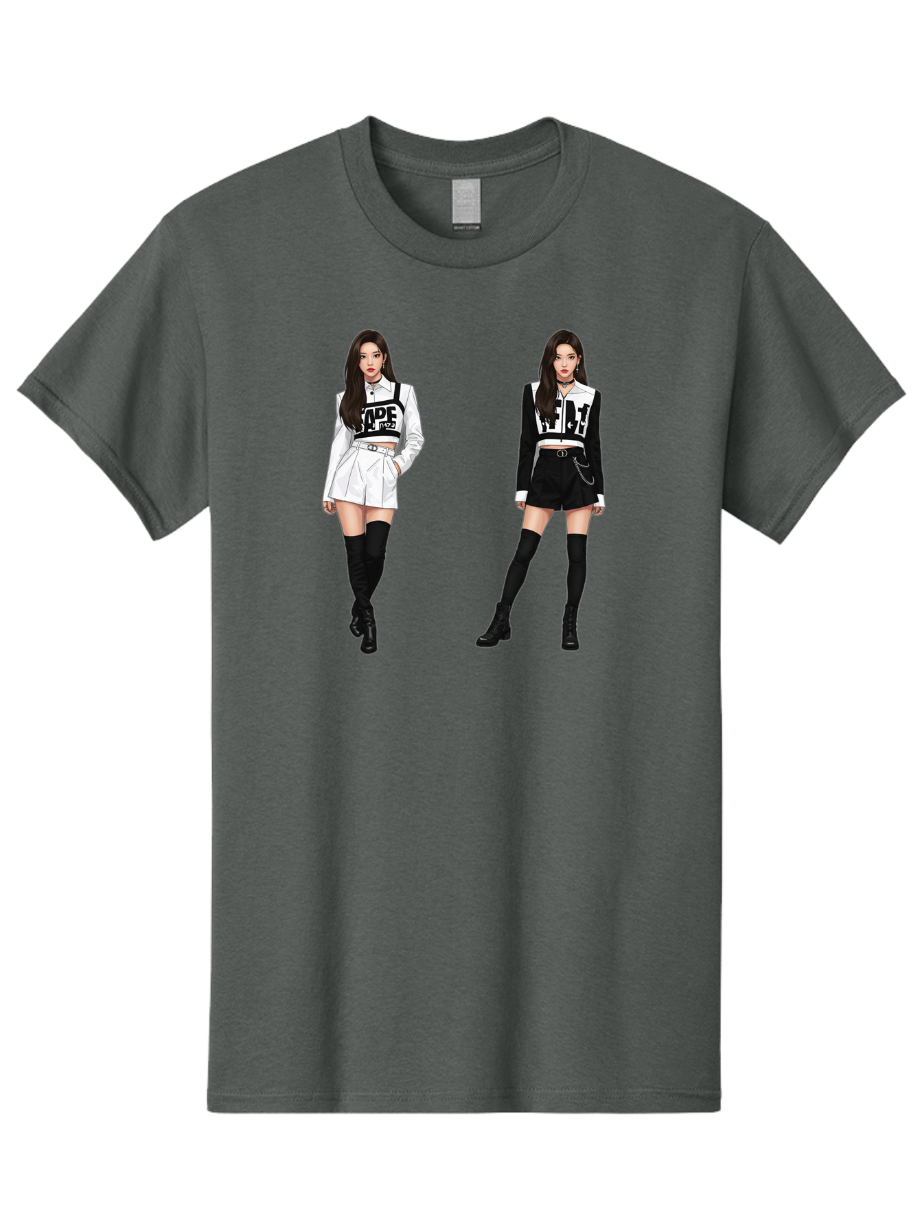 Aape-By-Baperama Men'S Graphic Tee, 100% Cotton, Comfortable Casual Summer Wear, Machine Washable, Fashion Illustration, Aape Clothing, Streetwear Style, Edgy Look, Bold Graphics, Monochrome Aesthetic, High-Contrast Visuals, Long Boots Bab616 12