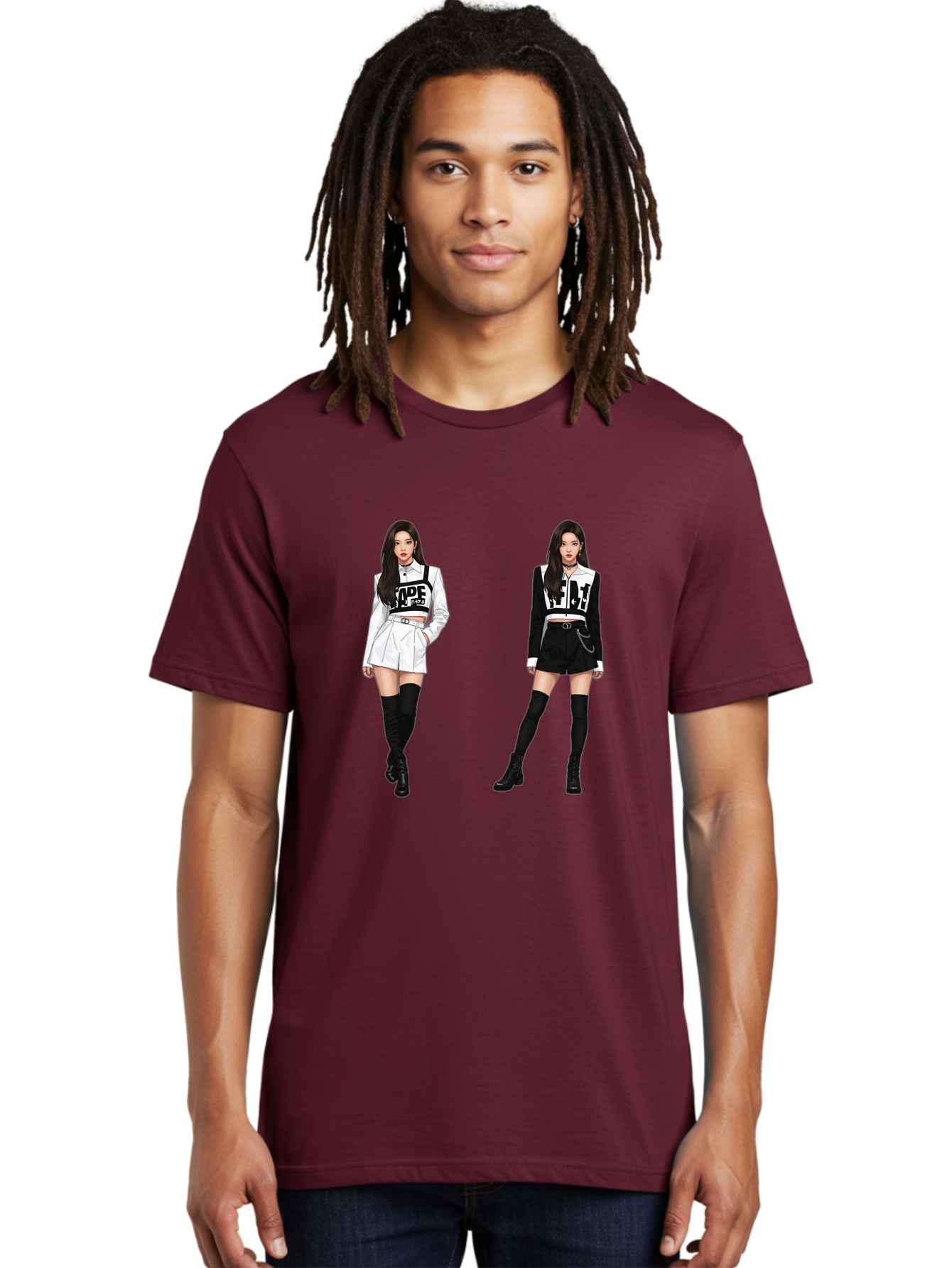 Aape-By-Baperama Men'S Graphic Tee, 100% Cotton, Comfortable Casual Summer Wear, Machine Washable, Fashion Illustration, Aape Clothing, Streetwear Style, Edgy Look, Bold Graphics, Monochrome Aesthetic, High-Contrast Visuals, Long Boots Bab616 21