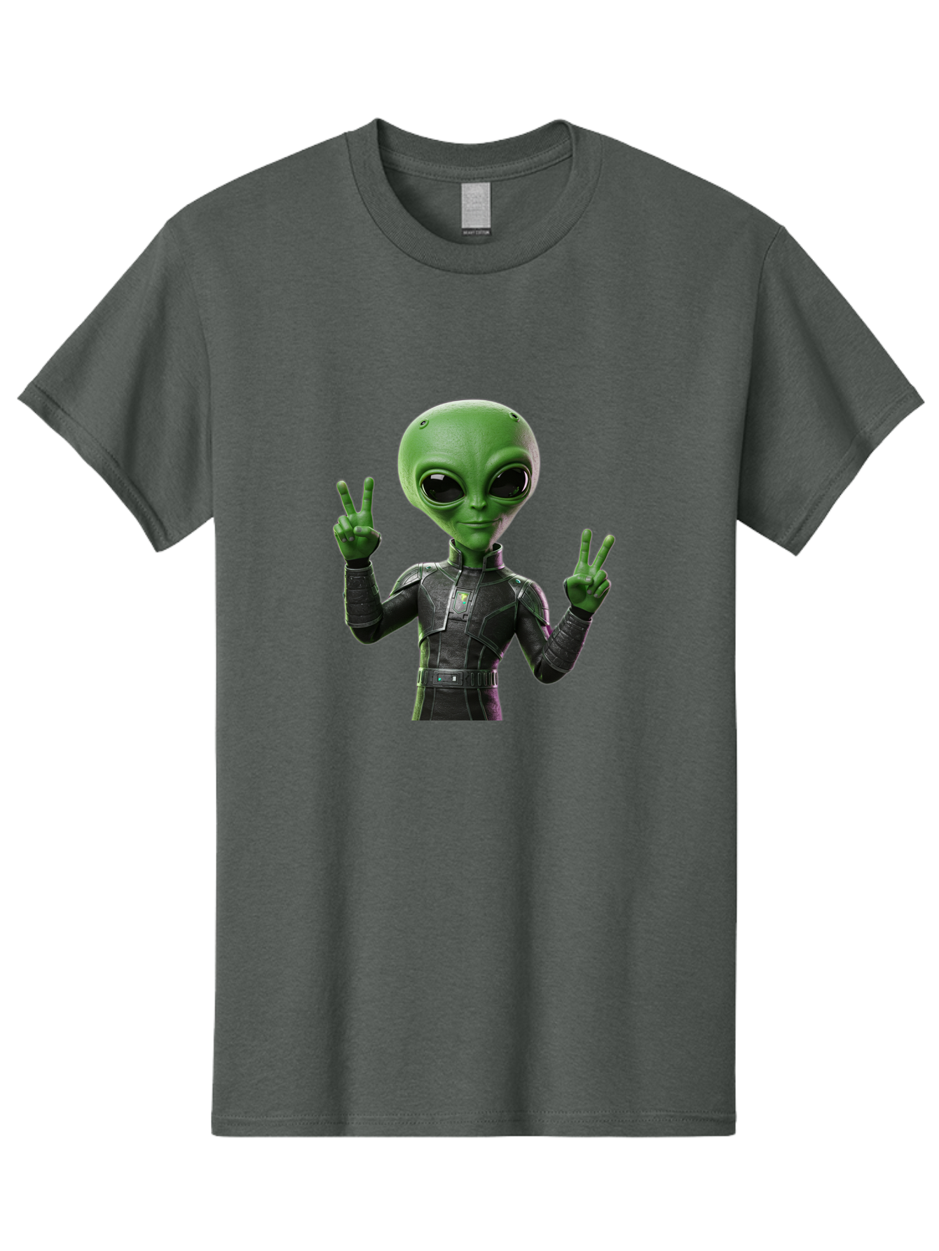 Alien-Peace-Sign-1 Men'S Graphic Tee, 100% Cotton, Comfortable Casual Summer Wear, Machine Washable, Alien Character, Peace Sign Gesture, Extraterrestrial Being, Futuristic Attire, Sci-Fi Design, Friendly Demeanor, Funny Face, V Sign, Bab630 8