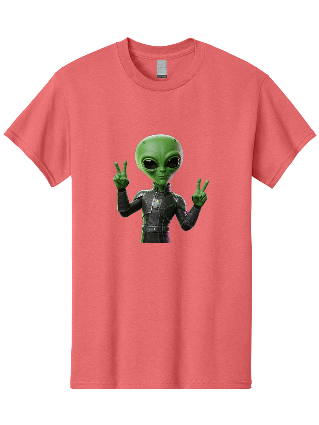 Alien-Peace-Sign-1 Men'S Graphic Tee, 100% Cotton, Comfortable Casual Summer Wear, Machine Washable, Alien Character, Peace Sign Gesture, Extraterrestrial Being, Futuristic Attire, Sci-Fi Design, Friendly Demeanor, Funny Face, V Sign, Bab630 9