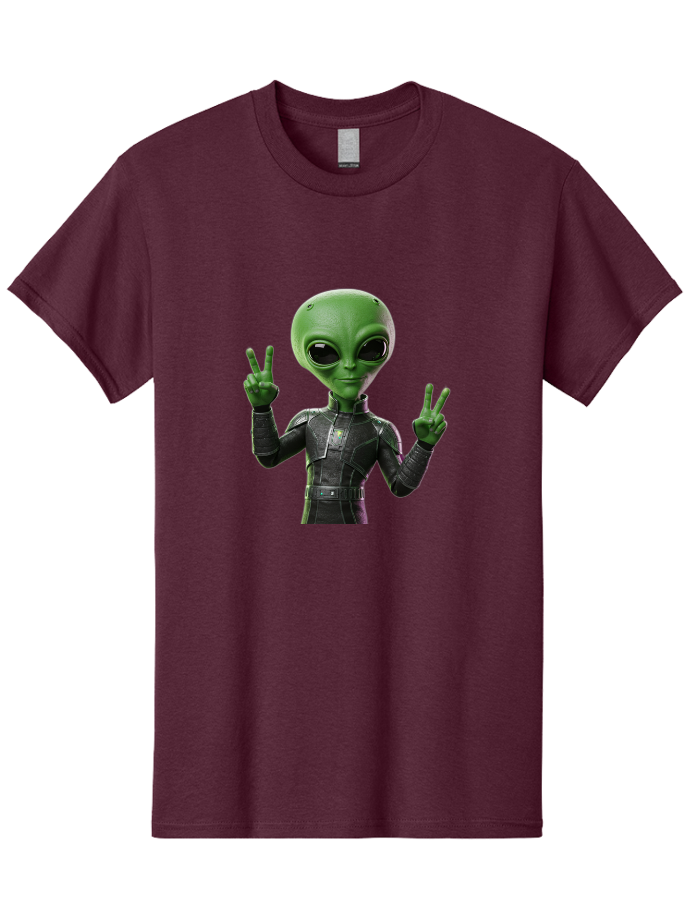 Alien-Peace-Sign-1 Men'S Graphic Tee, 100% Cotton, Comfortable Casual Summer Wear, Machine Washable, Alien Character, Peace Sign Gesture, Extraterrestrial Being, Futuristic Attire, Sci-Fi Design, Friendly Demeanor, Funny Face, V Sign, Bab630 15