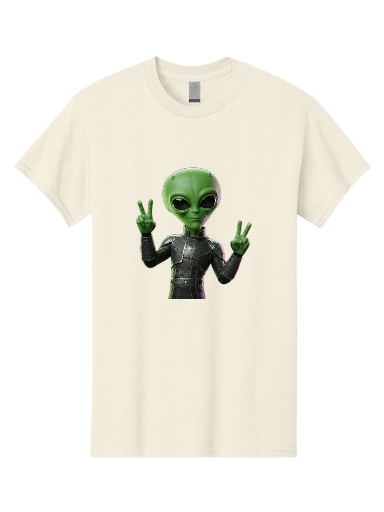 Alien-Peace-Sign-1 Men'S Graphic Tee, 100% Cotton, Comfortable Casual Summer Wear, Machine Washable, Alien Character, Peace Sign Gesture, Extraterrestrial Being, Futuristic Attire, Sci-Fi Design, Friendly Demeanor, Funny Face, V Sign, Bab630 12