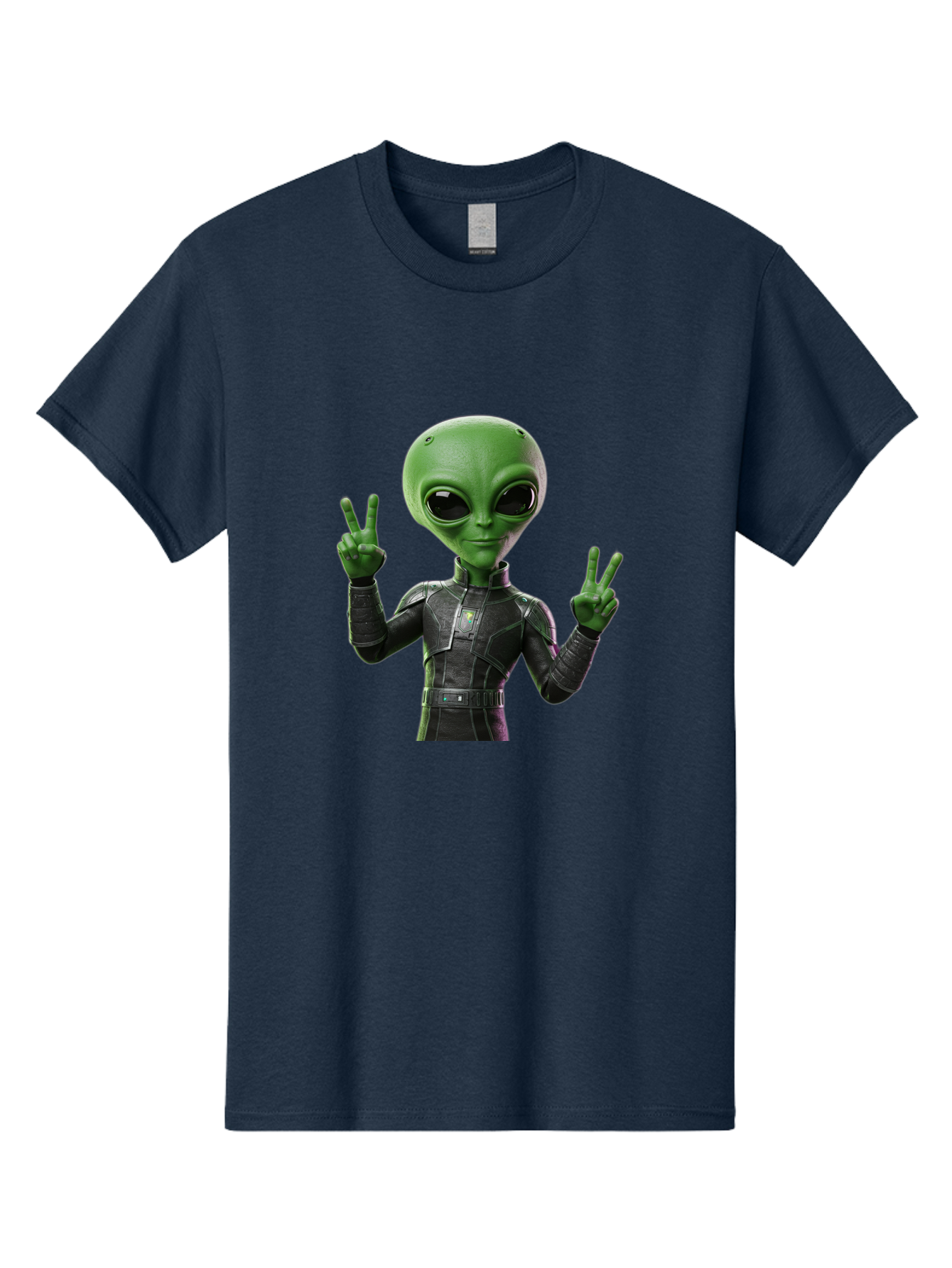 Alien-Peace-Sign-1 Men'S Graphic Tee, 100% Cotton, Comfortable Casual Summer Wear, Machine Washable, Alien Character, Peace Sign Gesture, Extraterrestrial Being, Futuristic Attire, Sci-Fi Design, Friendly Demeanor, Funny Face, V Sign, Bab630 10