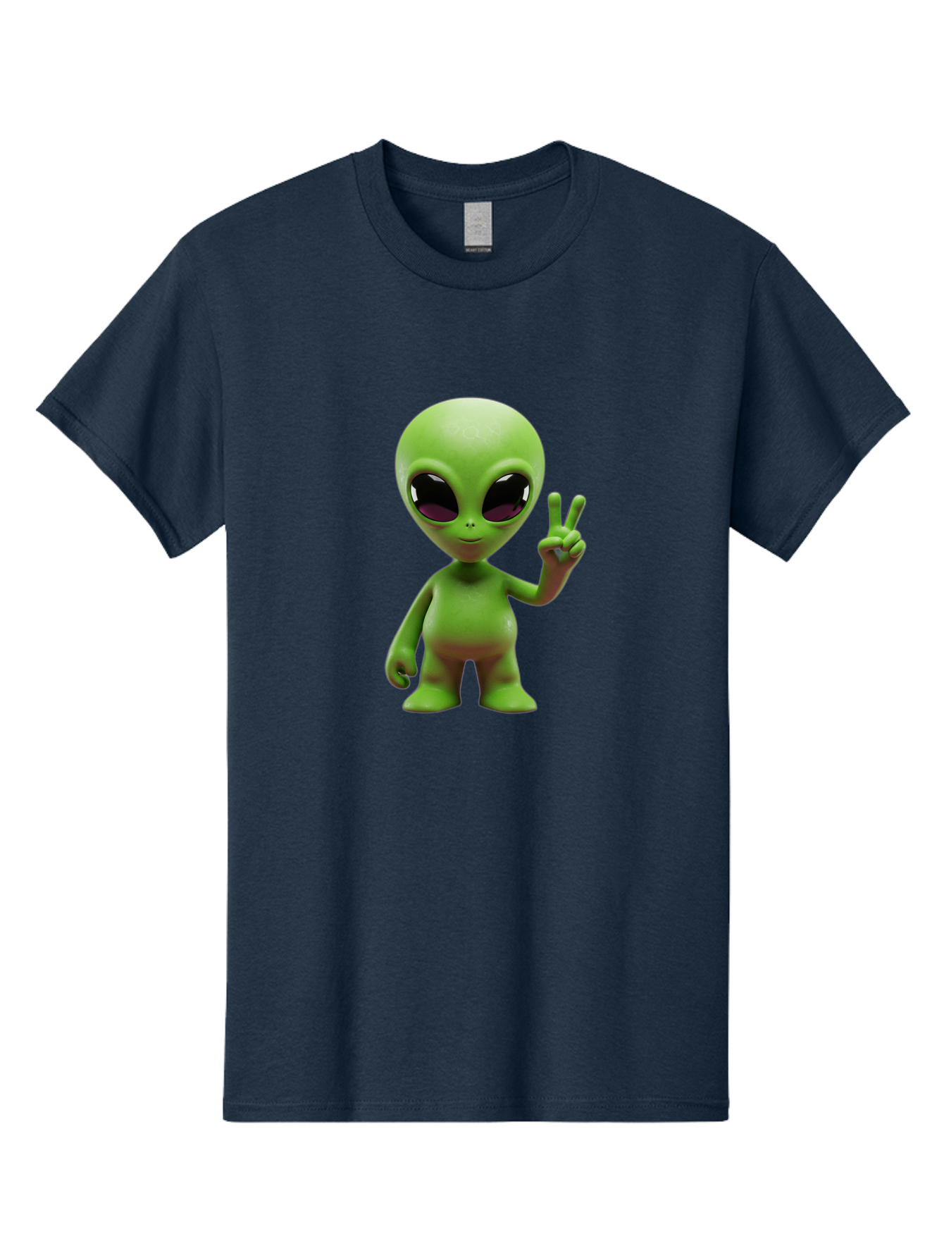 Alien-Peace-Sign-2 Men'S Graphic Tee, 100% Cotton, Comfortable Casual Summer Wear, Machine Washable, Alien Figure, Peace Sign, Friendly Gesture, Cartoon Character, E.T., Extraterrestrial Being, Fun, Quirky, Playful, 3D Rendering, Bab631 12