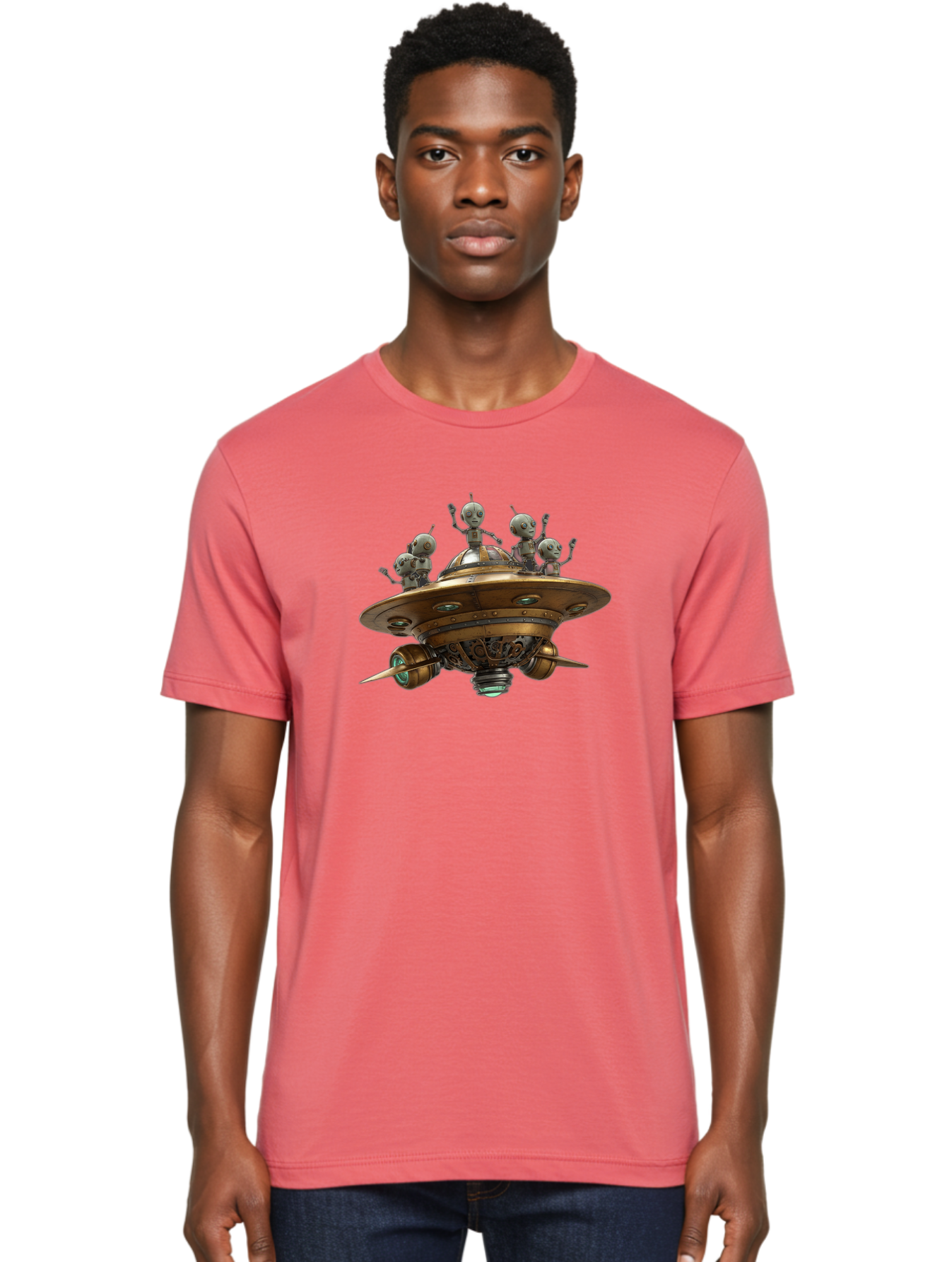 Alien-Ufo Men'S Graphic Tee, 100% Cotton, Comfortable Casual Summer Wear, Machine Washable, Flying Saucer, Extraterrestrial Life, Alien Spacecraft, Sci-Fi, Futuristic Technology, Silver Spaceship, Ufo Sighting, Alien Invasion, Robot Aliens Bab635 16