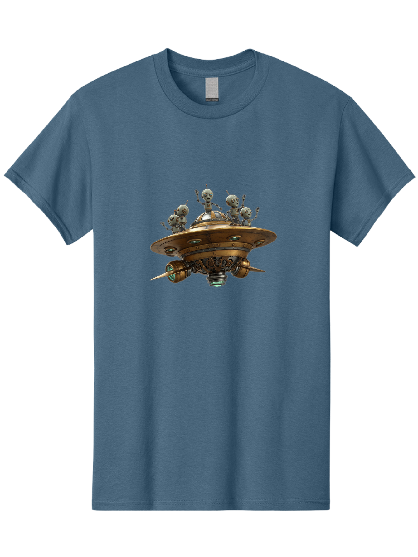 Alien-Ufo Men'S Graphic Tee, 100% Cotton, Comfortable Casual Summer Wear, Machine Washable, Flying Saucer, Extraterrestrial Life, Alien Spacecraft, Sci-Fi, Futuristic Technology, Silver Spaceship, Ufo Sighting, Alien Invasion, Robot Aliens Bab635 4
