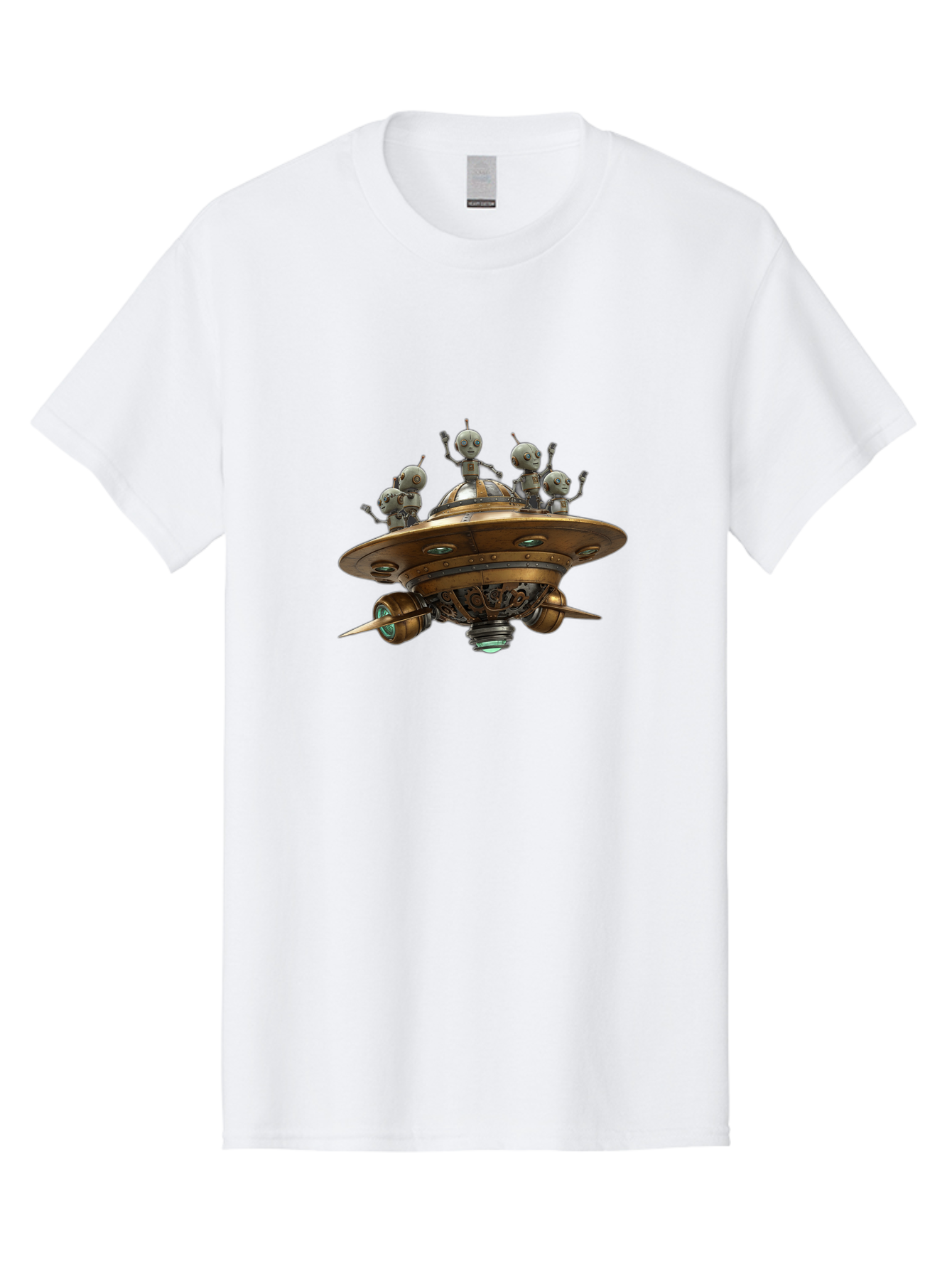 Alien-Ufo Men'S Graphic Tee, 100% Cotton, Comfortable Casual Summer Wear, Machine Washable, Flying Saucer, Extraterrestrial Life, Alien Spacecraft, Sci-Fi, Futuristic Technology, Silver Spaceship, Ufo Sighting, Alien Invasion, Robot Aliens Bab635 3