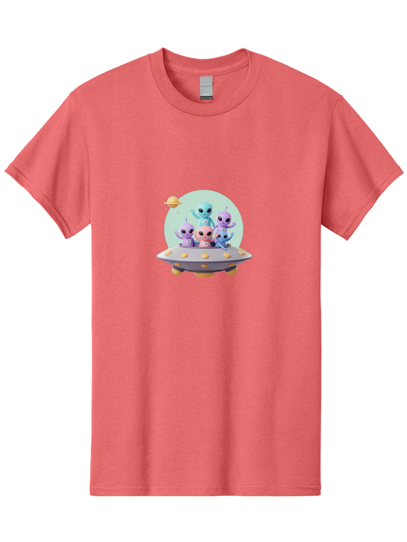 Aliens-In-Ufo Men'S Graphic Tee, 100% Cotton, Comfortable Casual Summer Wear, Machine Washable, Aliens In Ufo, Cartoon Characters, Science Fiction, Extraterrestrial Life, Ufo Sighting, Alien Invasion, Space Travel, Fantastical Creatures, Bab637 5